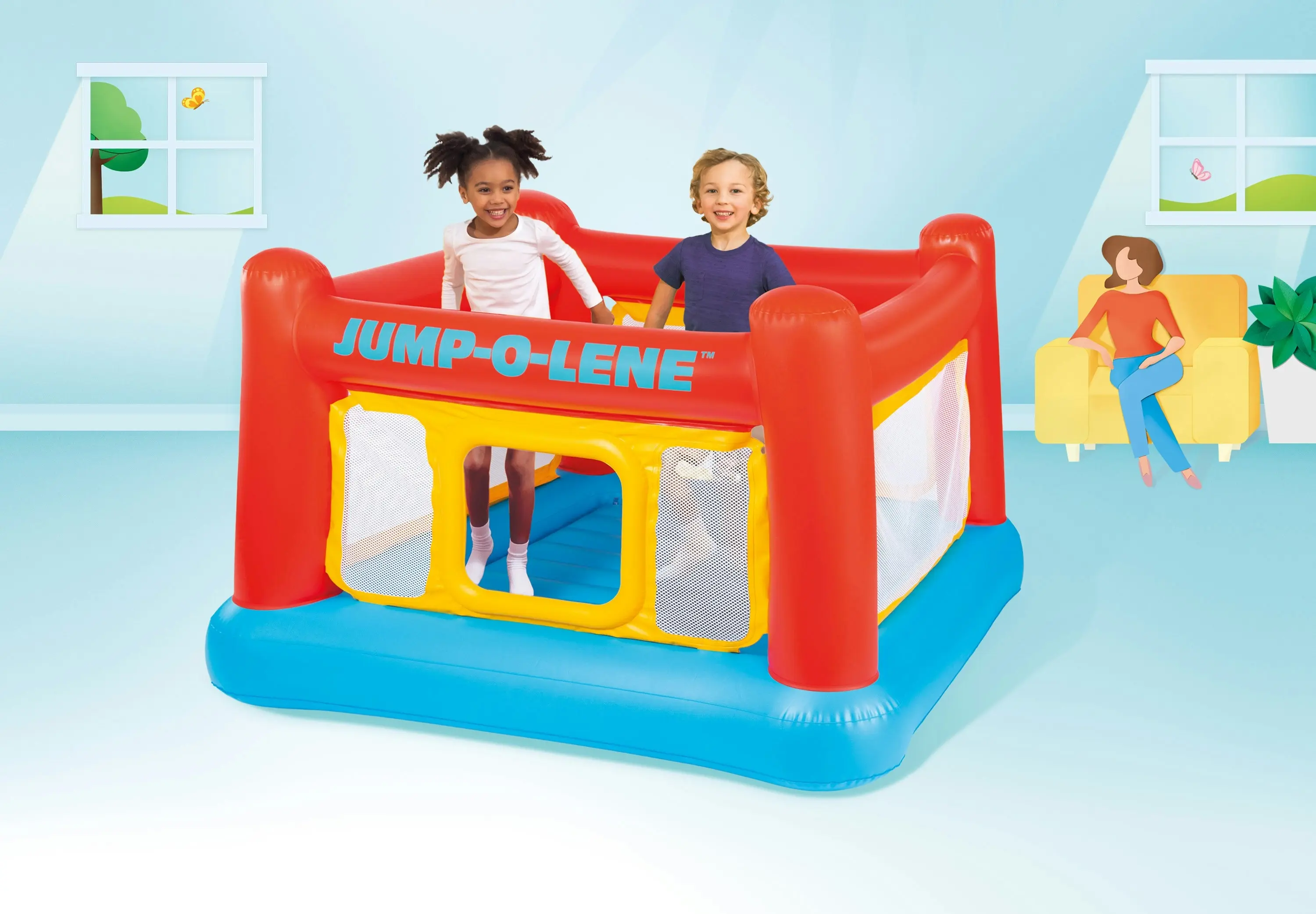 Intex Jump-O-Lene Inflatable Bouncer Play House 48260