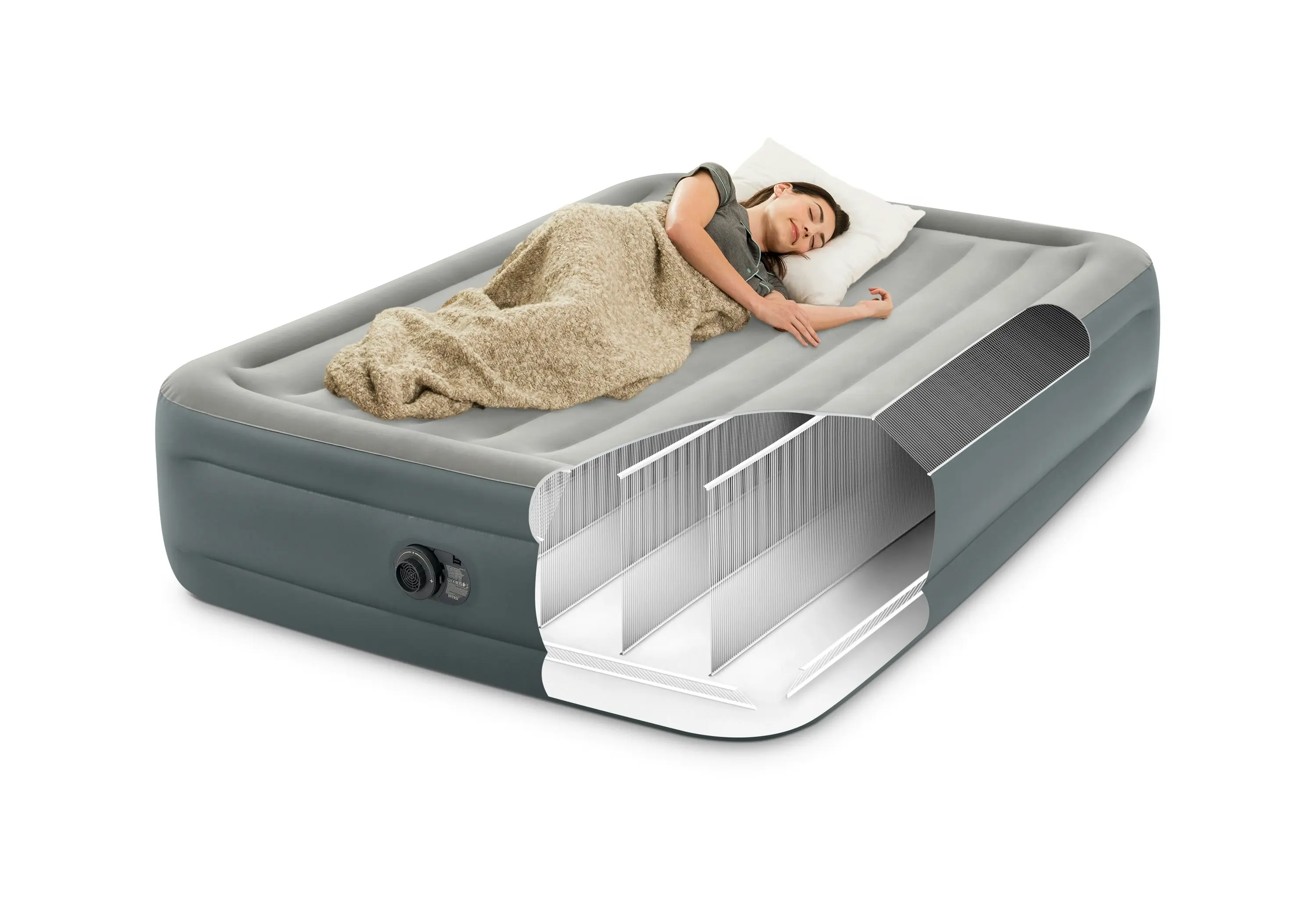 Intex Queen Dura-Beam Plus Essential Rest Air Bed 46cm 64126