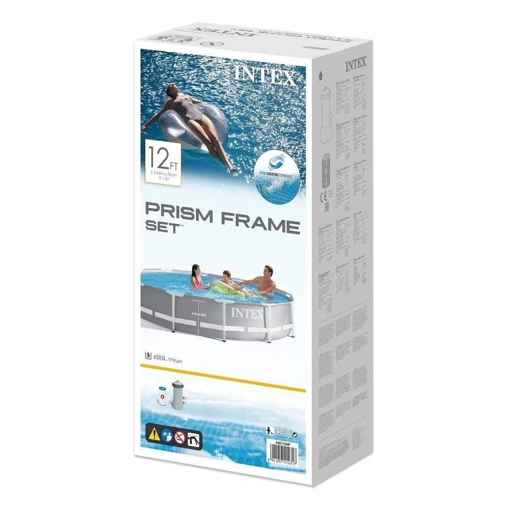 Intex PRISM 12' Metal Frame Above Ground Pool - 366cm x 76cm 26712