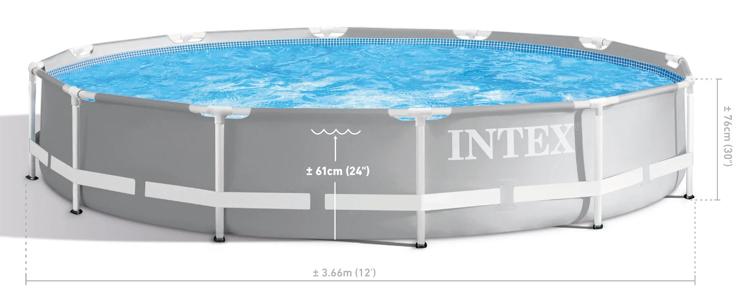 Intex PRISM 12' Metal Frame Above Ground Pool - 366cm x 76cm 26712