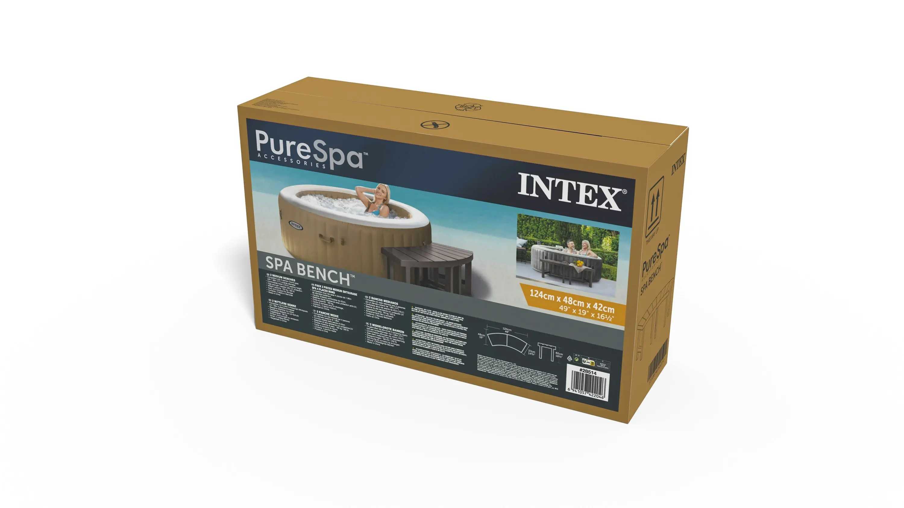 Intex Pure Spa 2 Medium Accessory Benches, Compatible w/ 4 Person Spas 28514