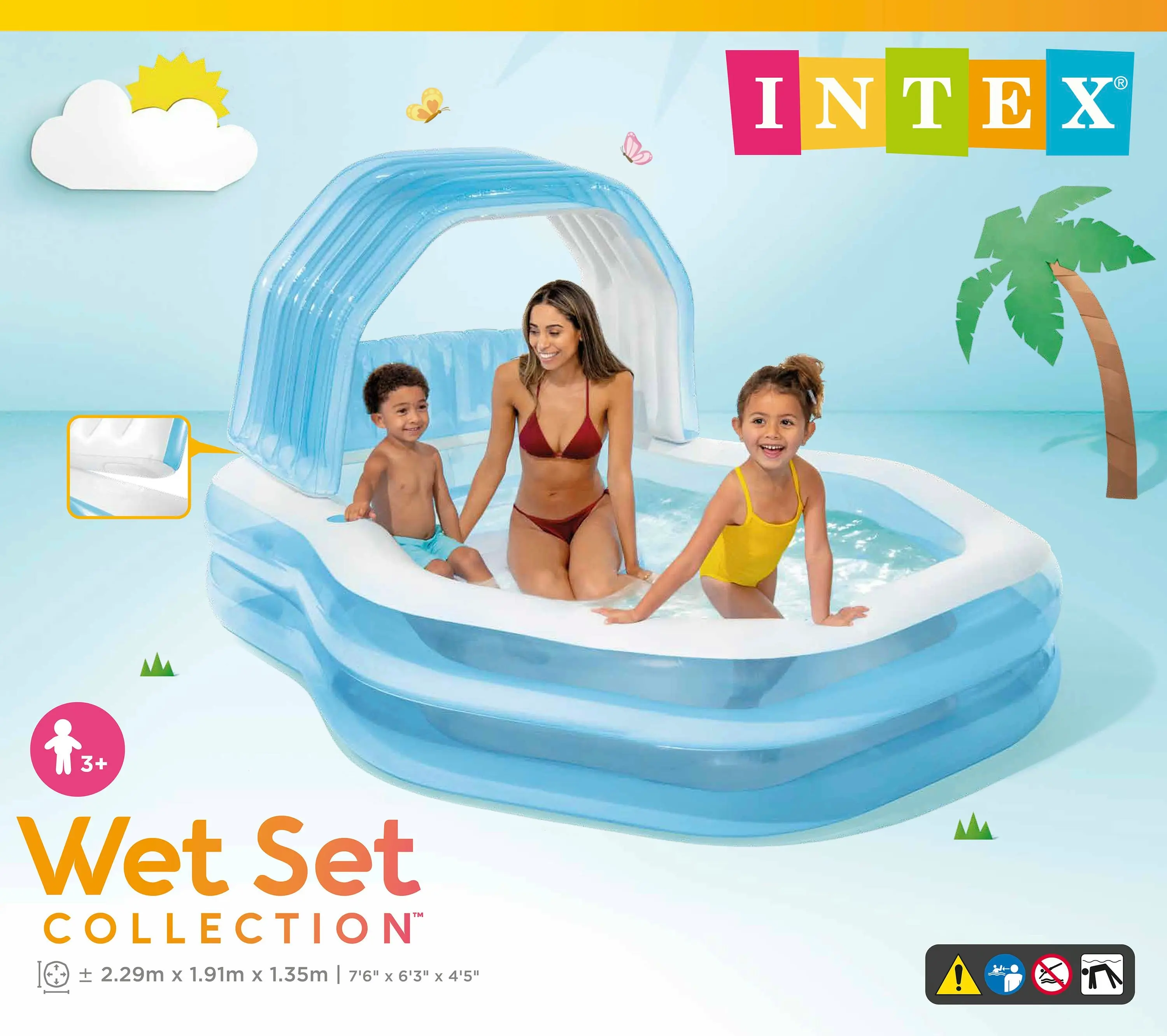 Intex Sun Shade Swim Center Family Inflatable Pool 57186