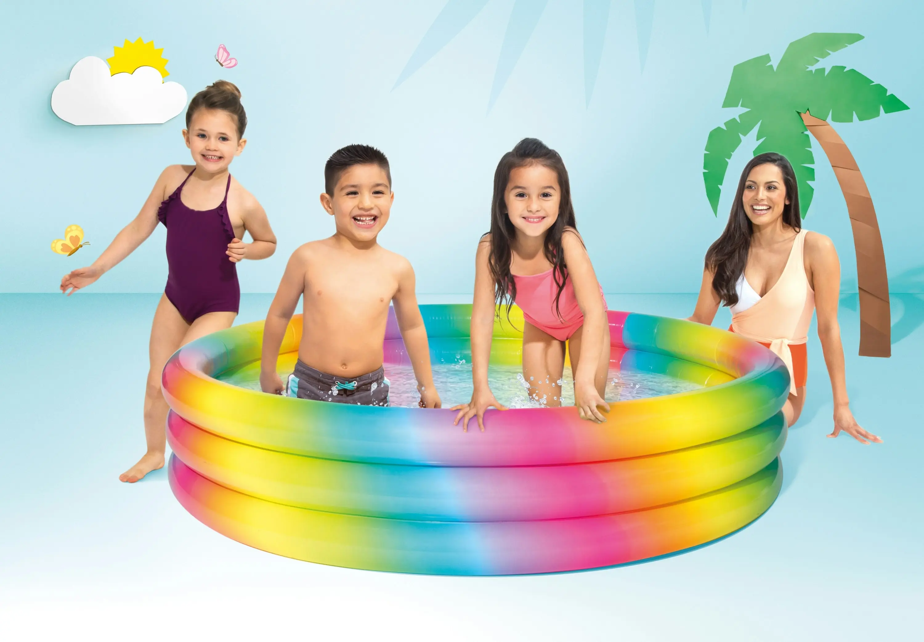 Intex RAINBOW OMBRE POOL 168cm 58449