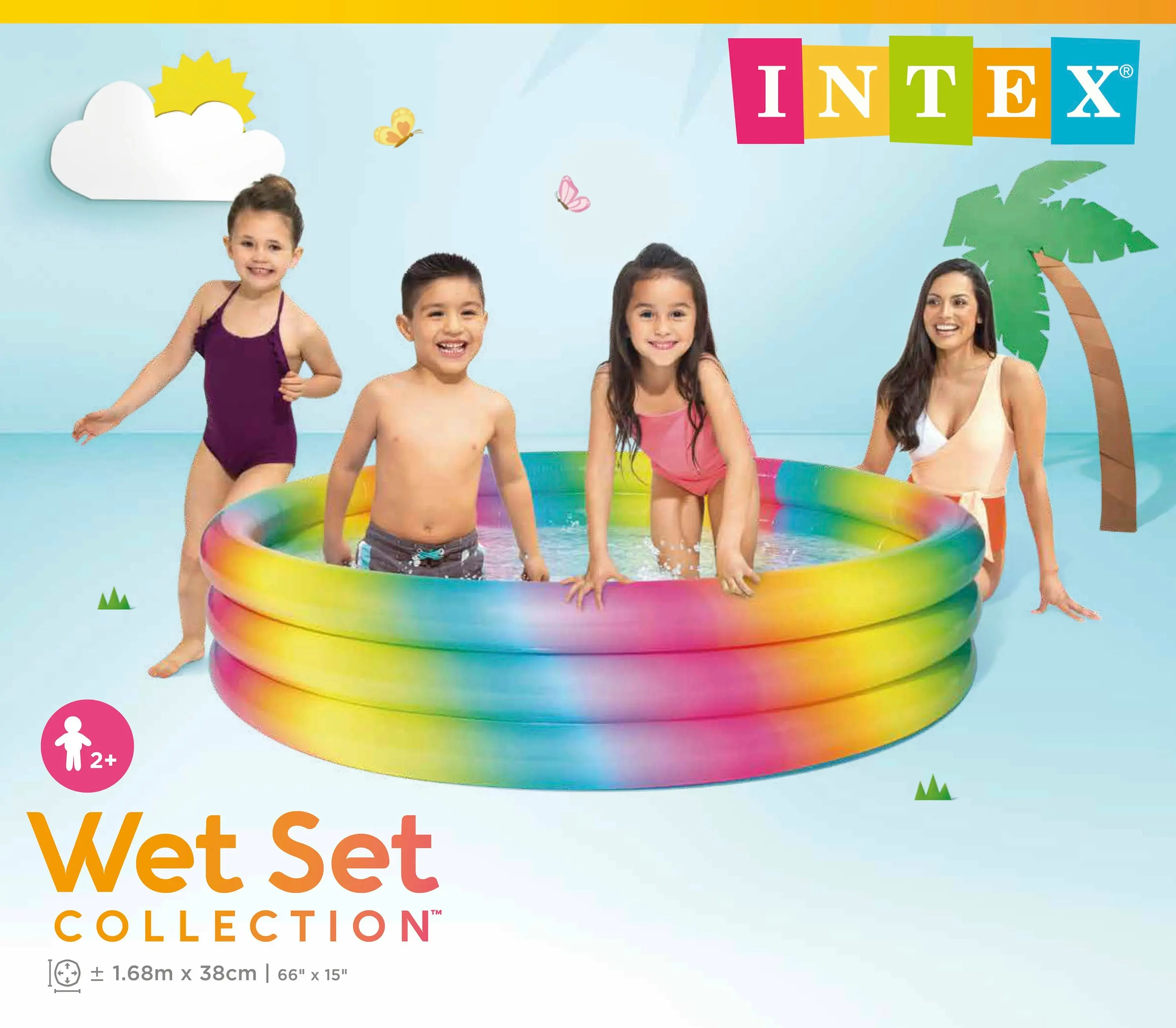 Intex RAINBOW OMBRE POOL 168cm 58449