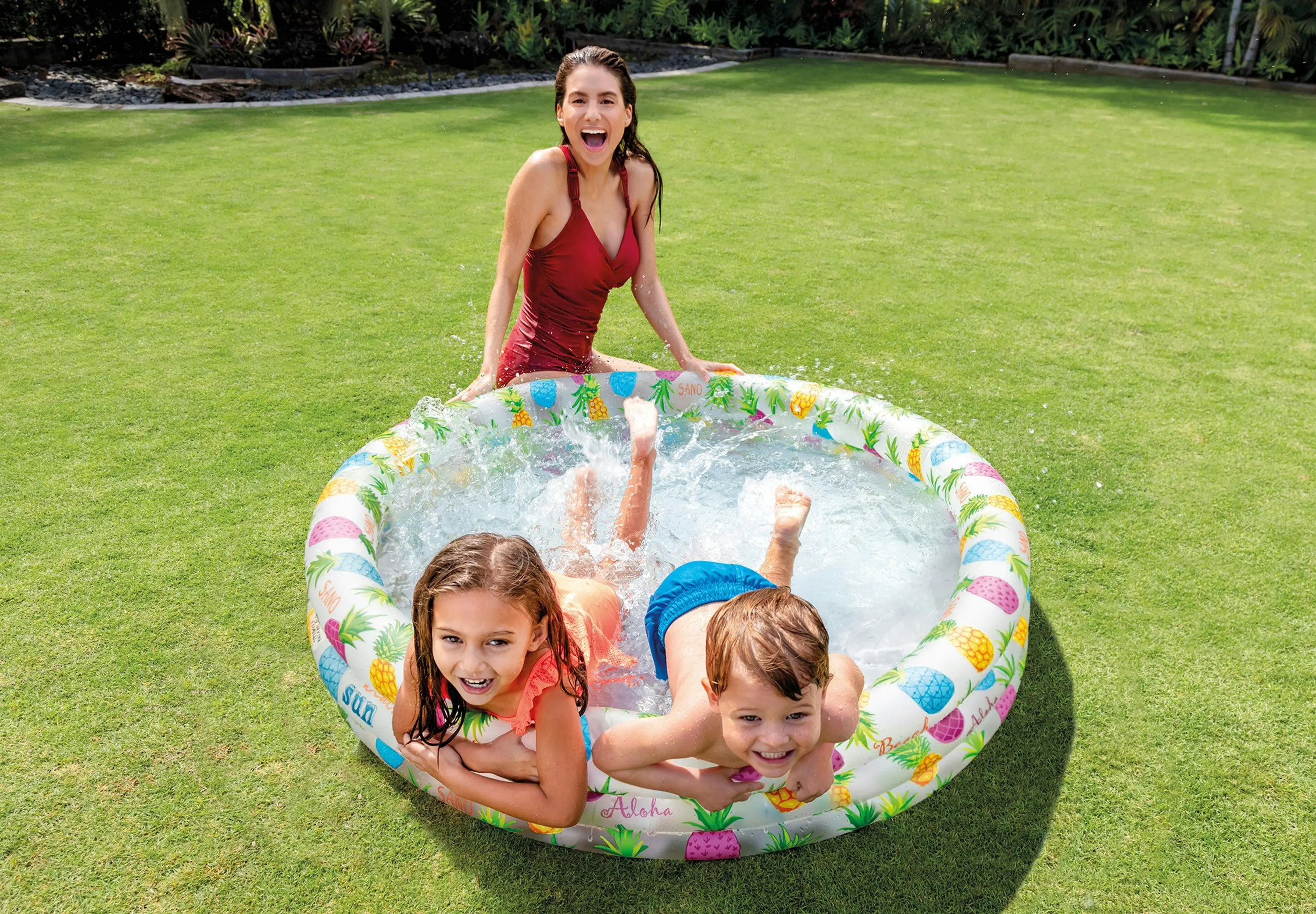 Intex 3 Ring Pineapple Splash Pool 59431 132cm