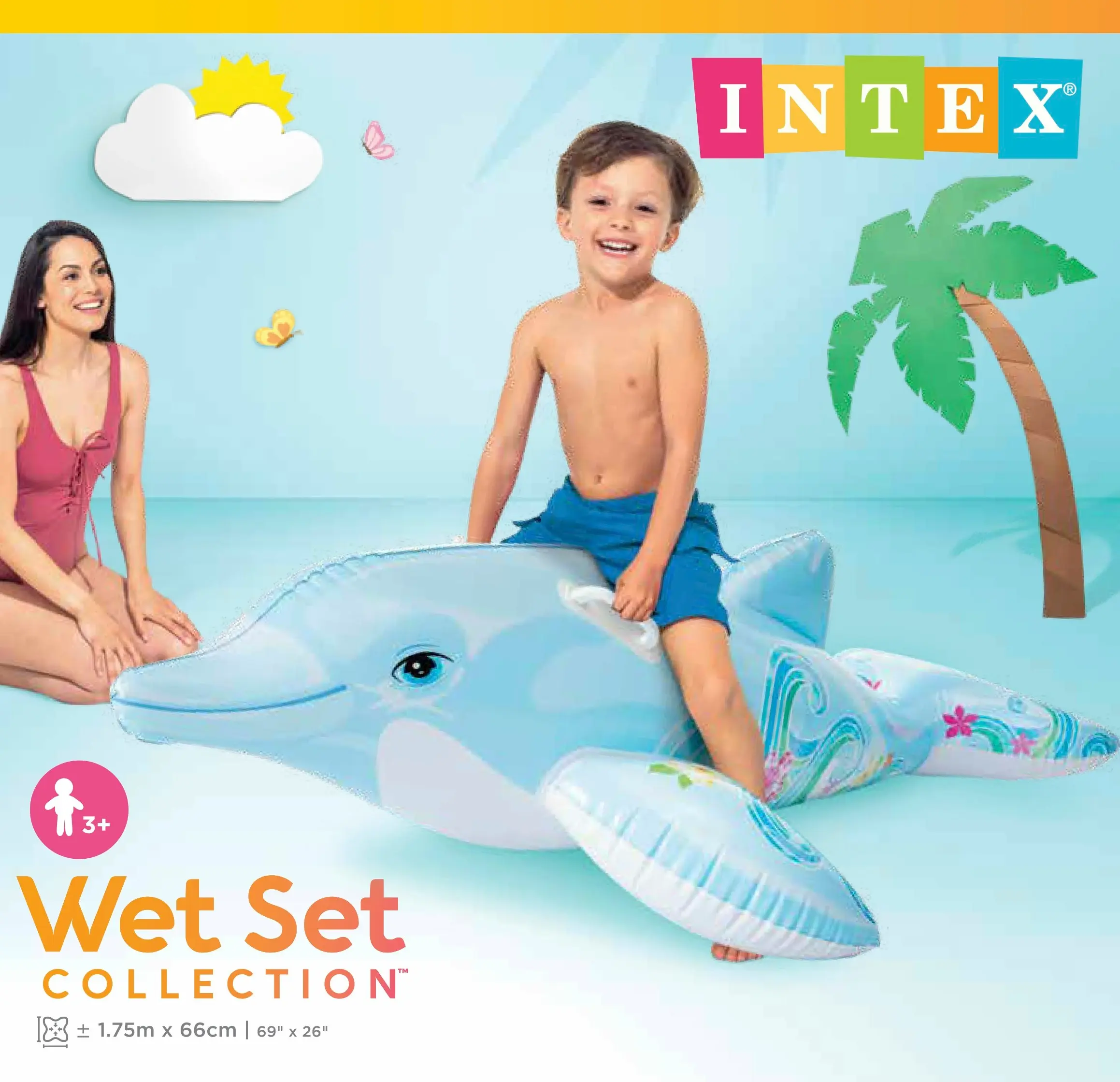 Intex Lil' Dolphin Ride-On Pool Kids Float 58535