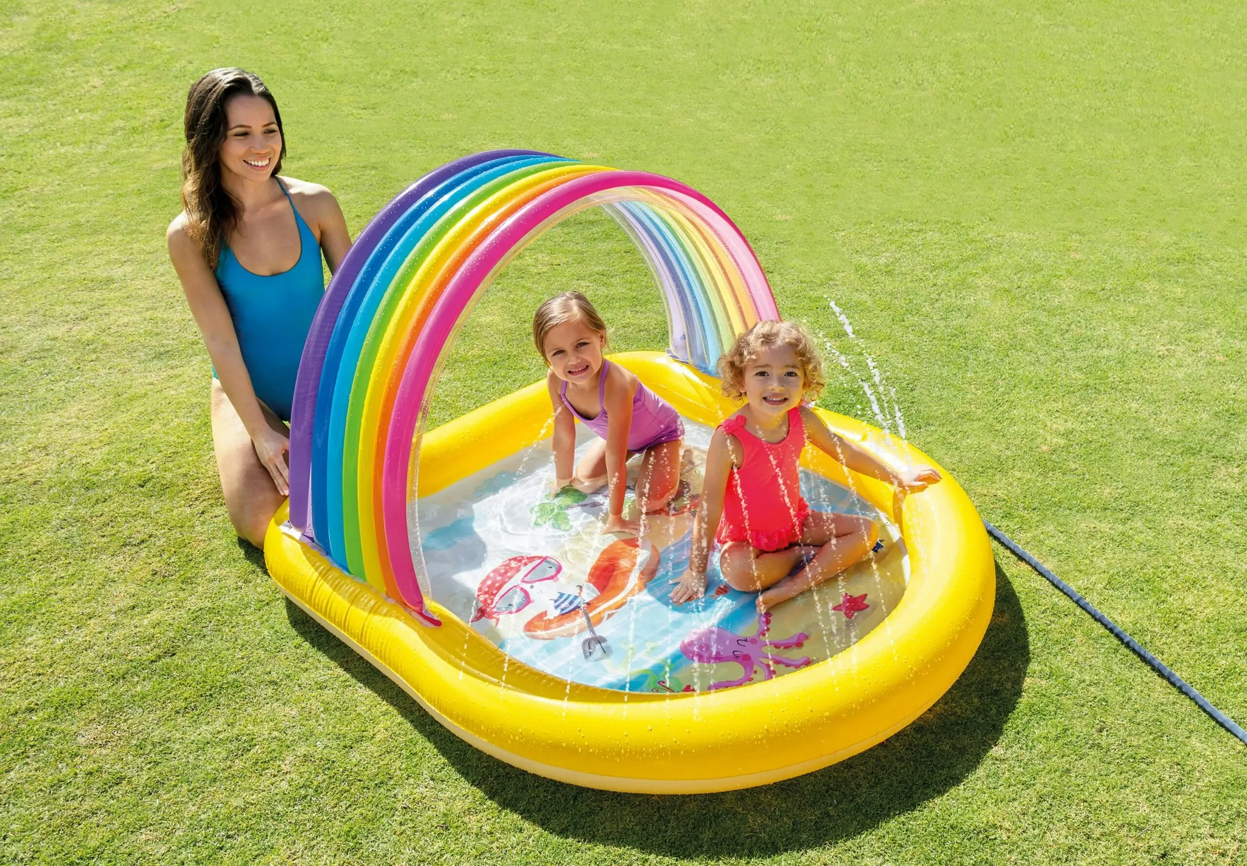 Intex Rainbow Arch Inflatable Spray Kiddie Pool 57156