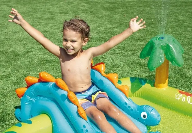 Intex Little Dino Inflatable Playcentre Pool with slide 57166