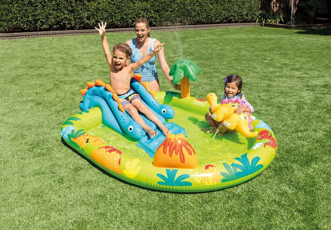 Intex Little Dino Inflatable Playcentre Pool with slide 57166