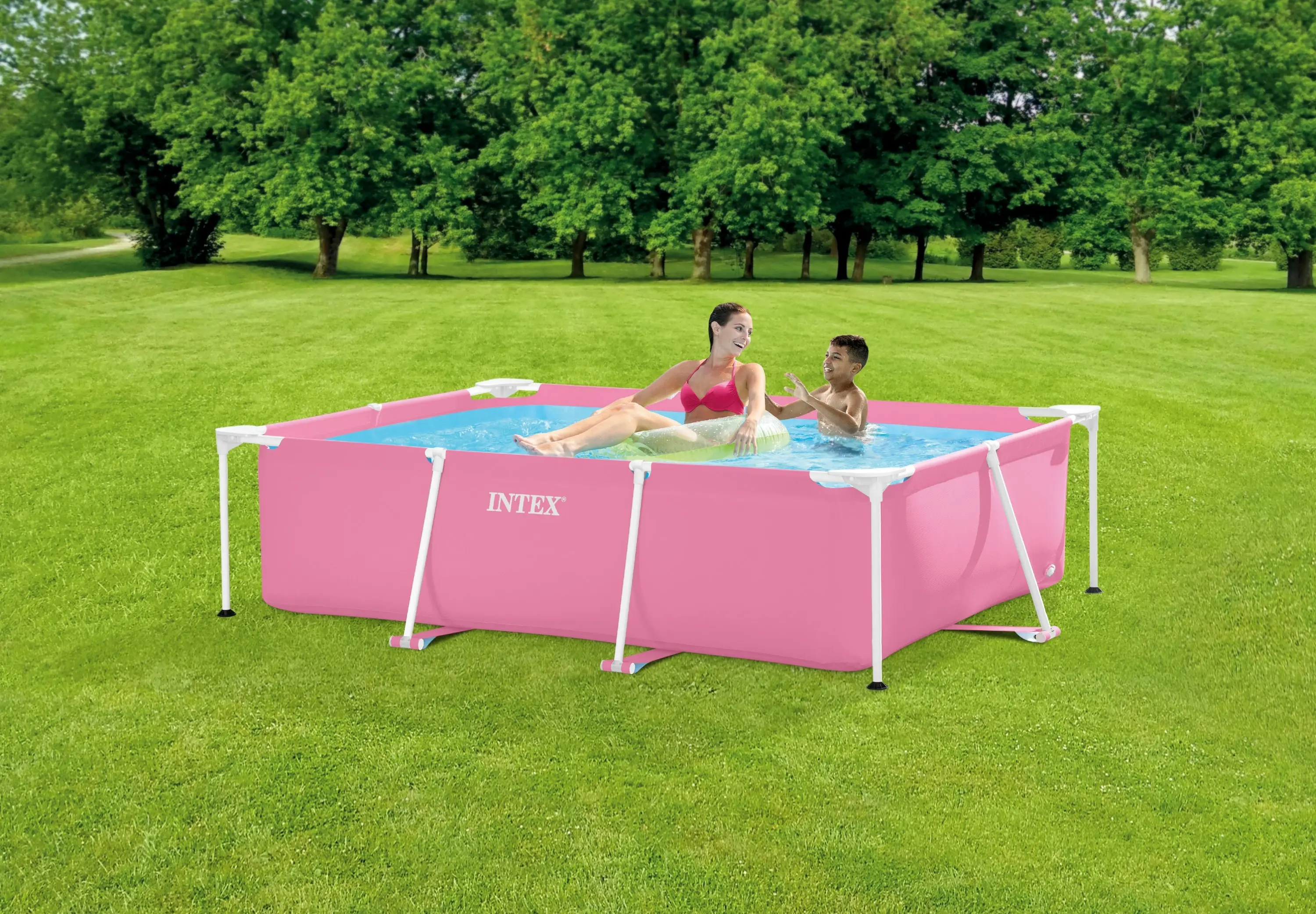 Intex Pink Rectangular Frame Pool 28266