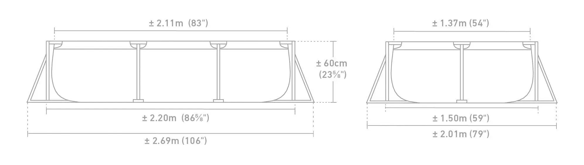 Intex Pink Rectangular Frame Pool 28266