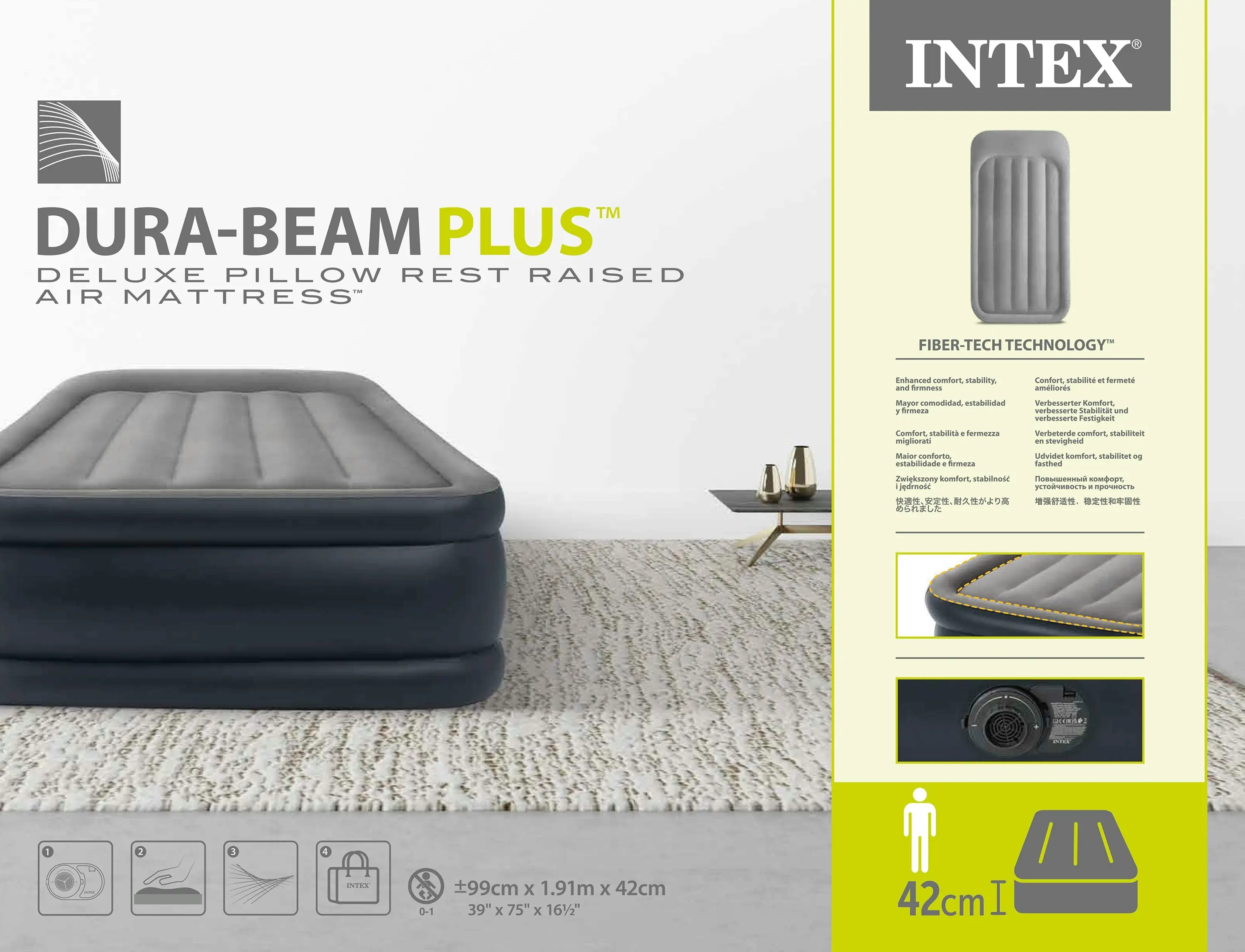 Intex Single (Twin) Plus Series Airbed 42cm 64132