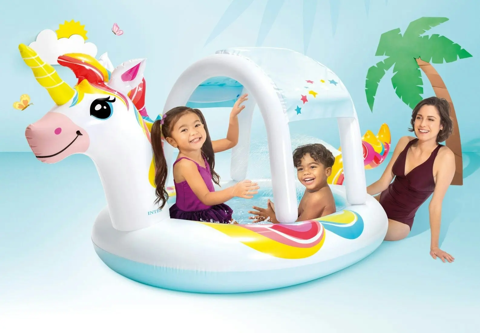 Intex Sun Shade Unicorn Inflatable Spray Pool 58435