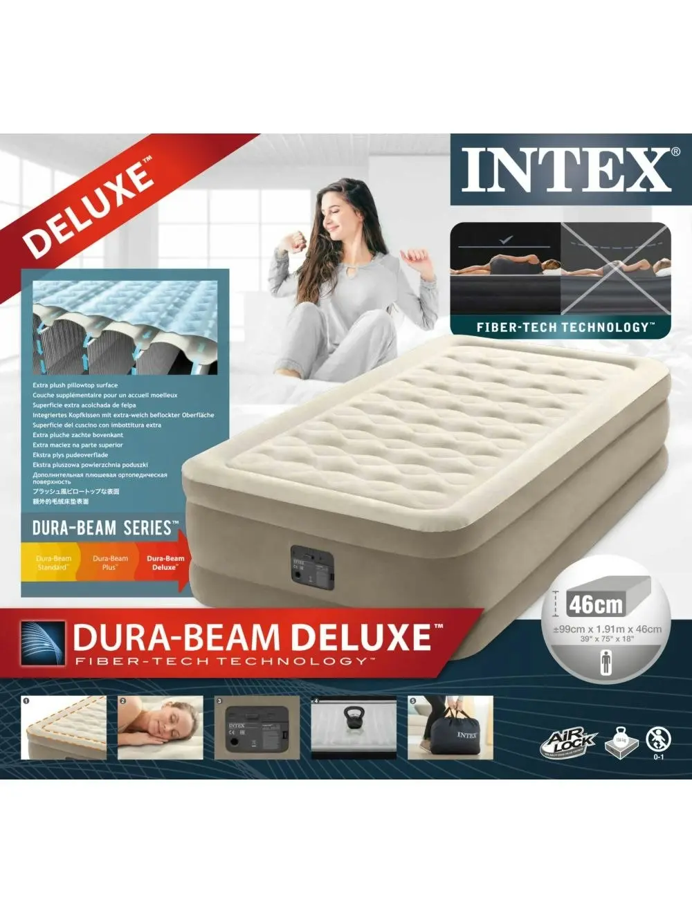 Intex Single (Twin) Ultra Airbed 46cm 64426