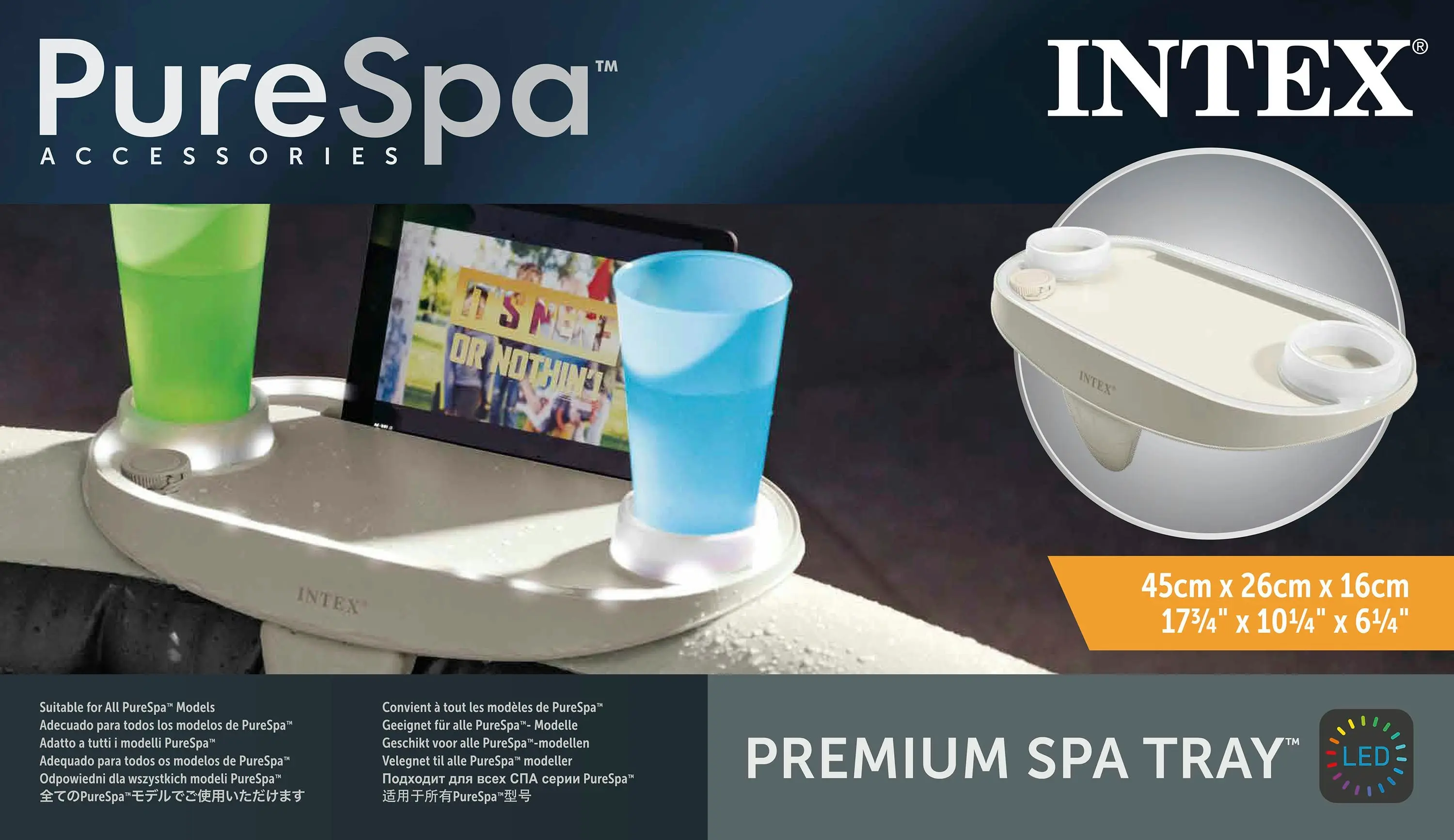 Intex Pure Spa Premium Spa Tray w/ LED Light 28520