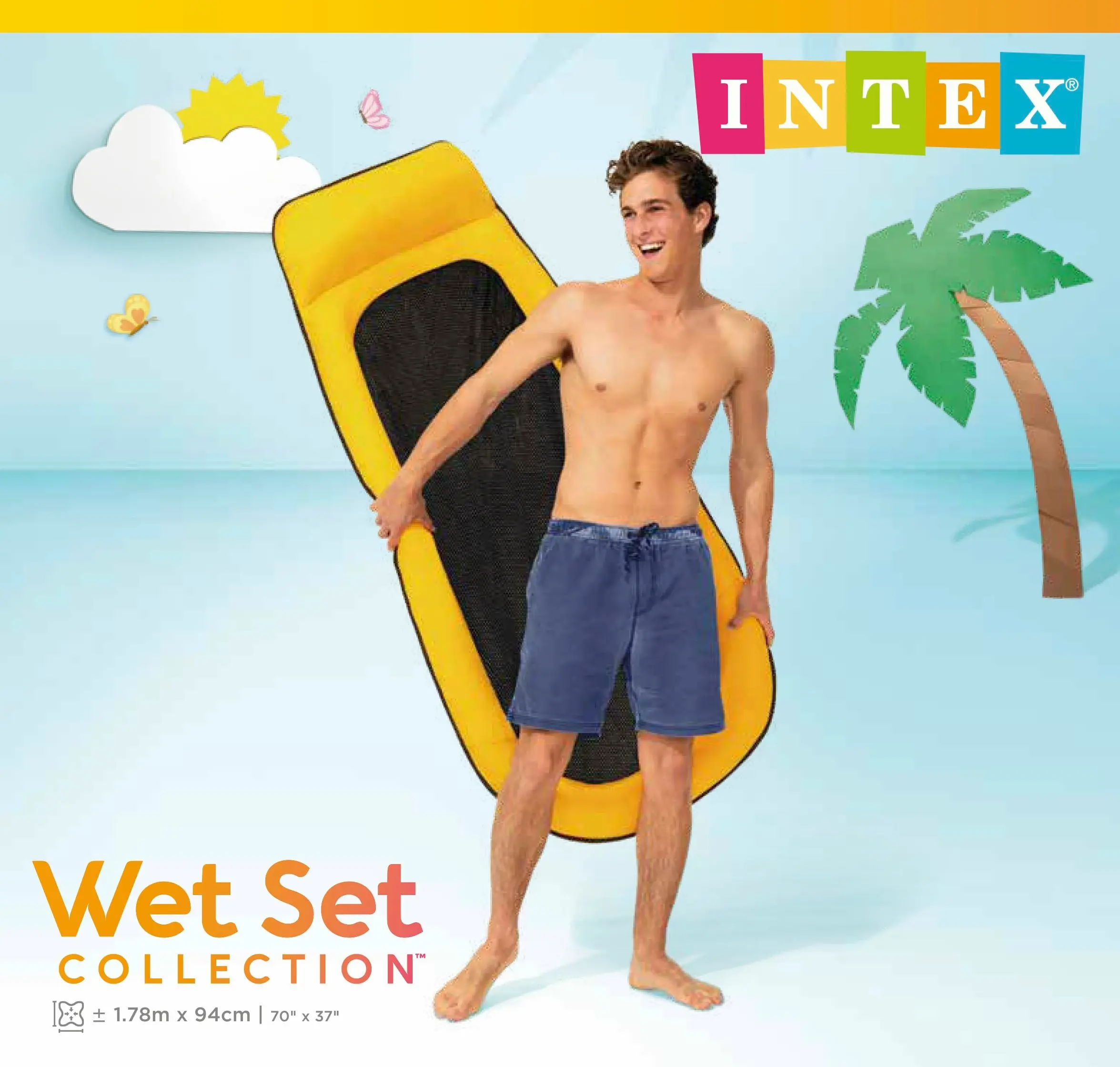 Intex Mesh Inflatable Pool Lounge - Great for Travel 58836