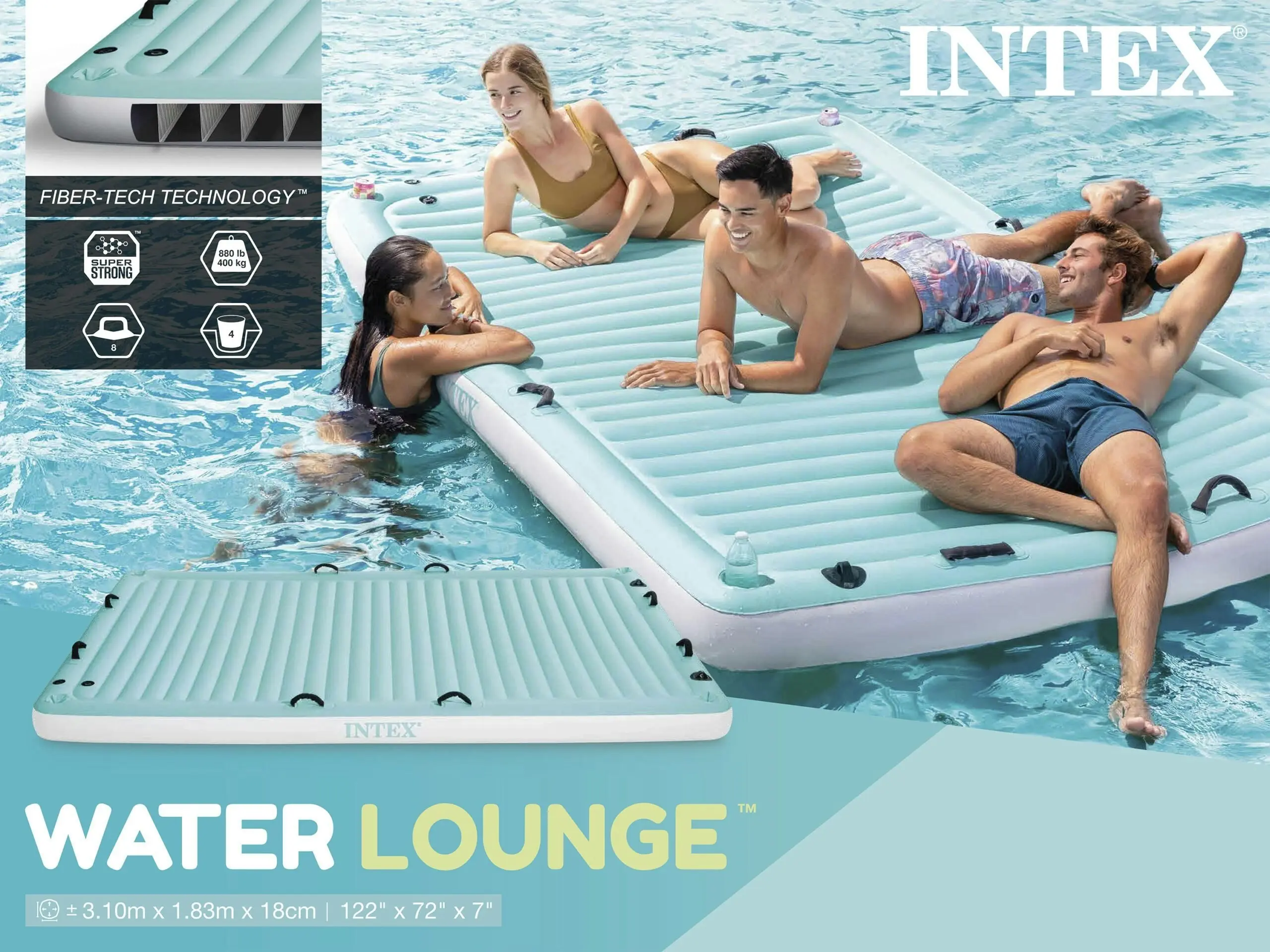 Intex Water Lounge Inflatable Pontoon Raft 56289