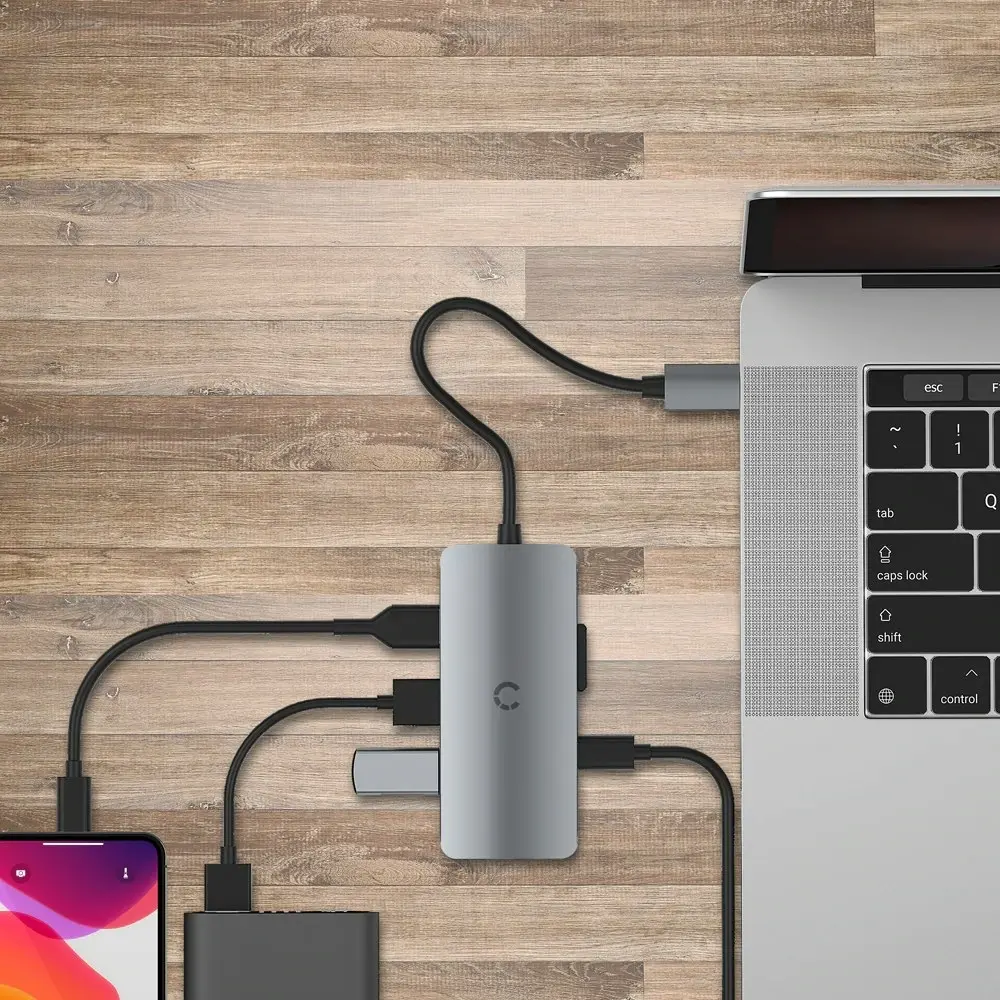 Cygnett Unite Slimmate Usb-c Hub For Charging - Black