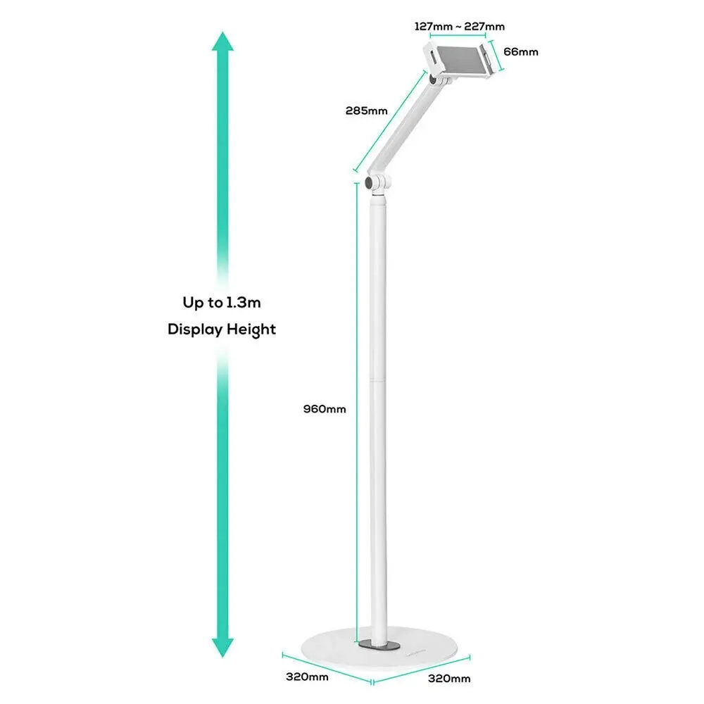 mBeat Activiva Universal Ipad & Tablet Floor Stand - White