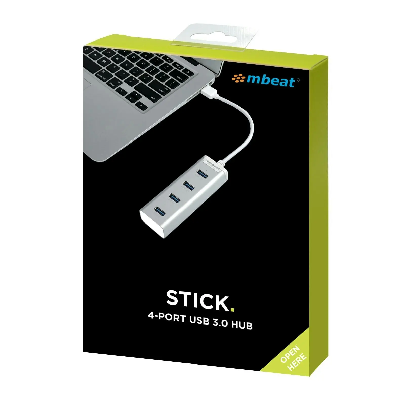 mBeat  Stick  4 Port Usb 3.0 Hub - Black