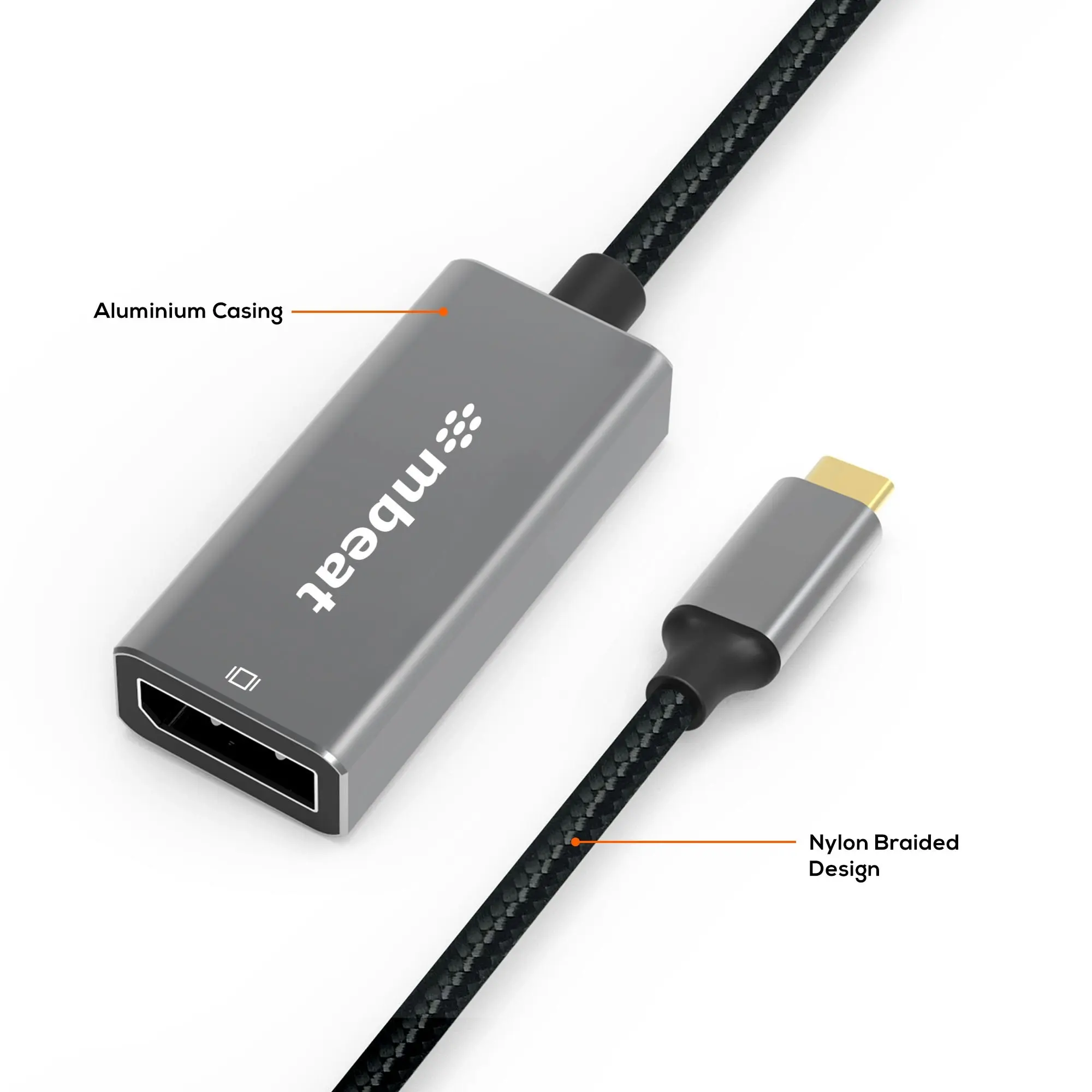 mBeat Elite Usb-c To Display Port Adapter - Space Grey