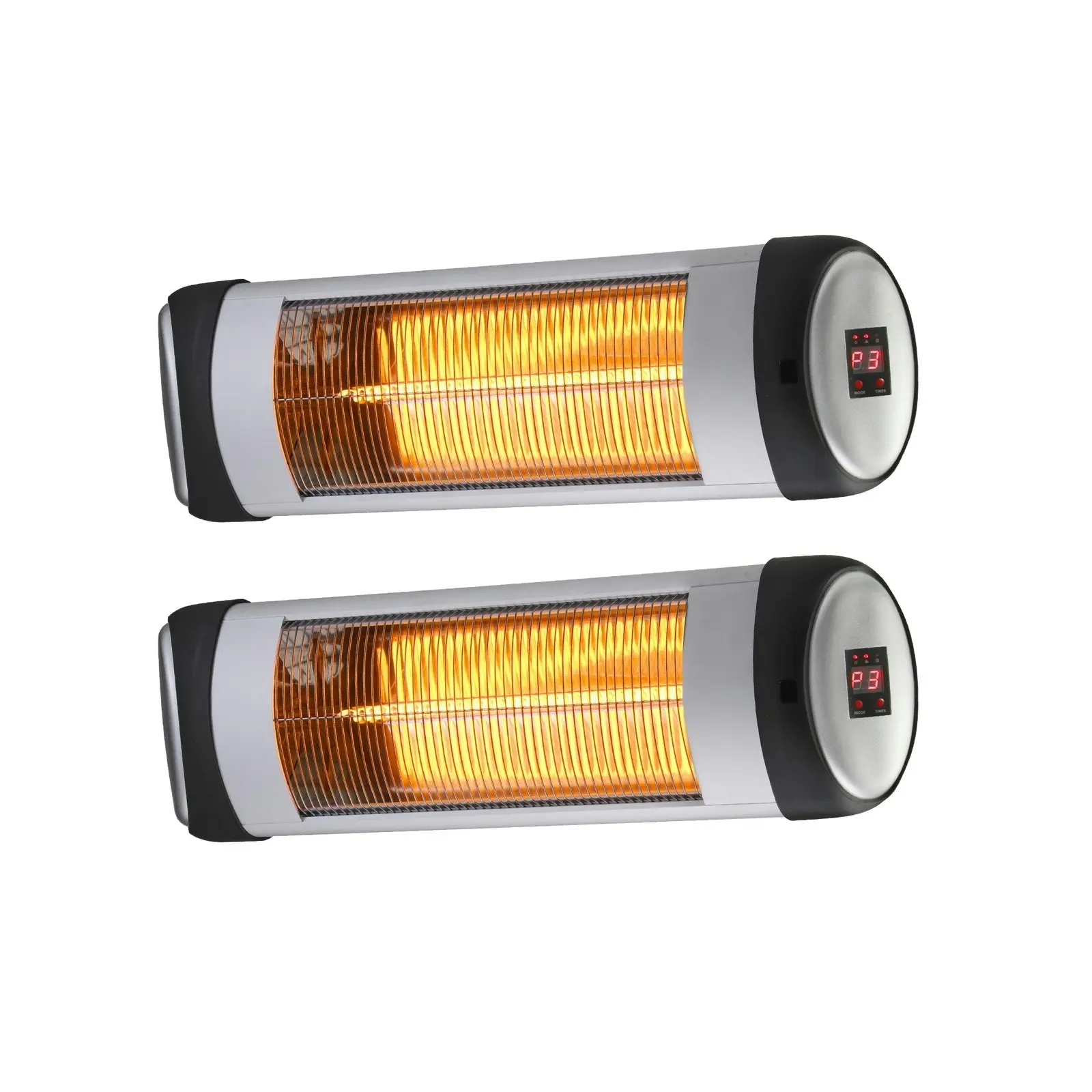 Vevare 2x Electric Strip Infrared Heater Radiant 1500W Patio Space Heater Remote