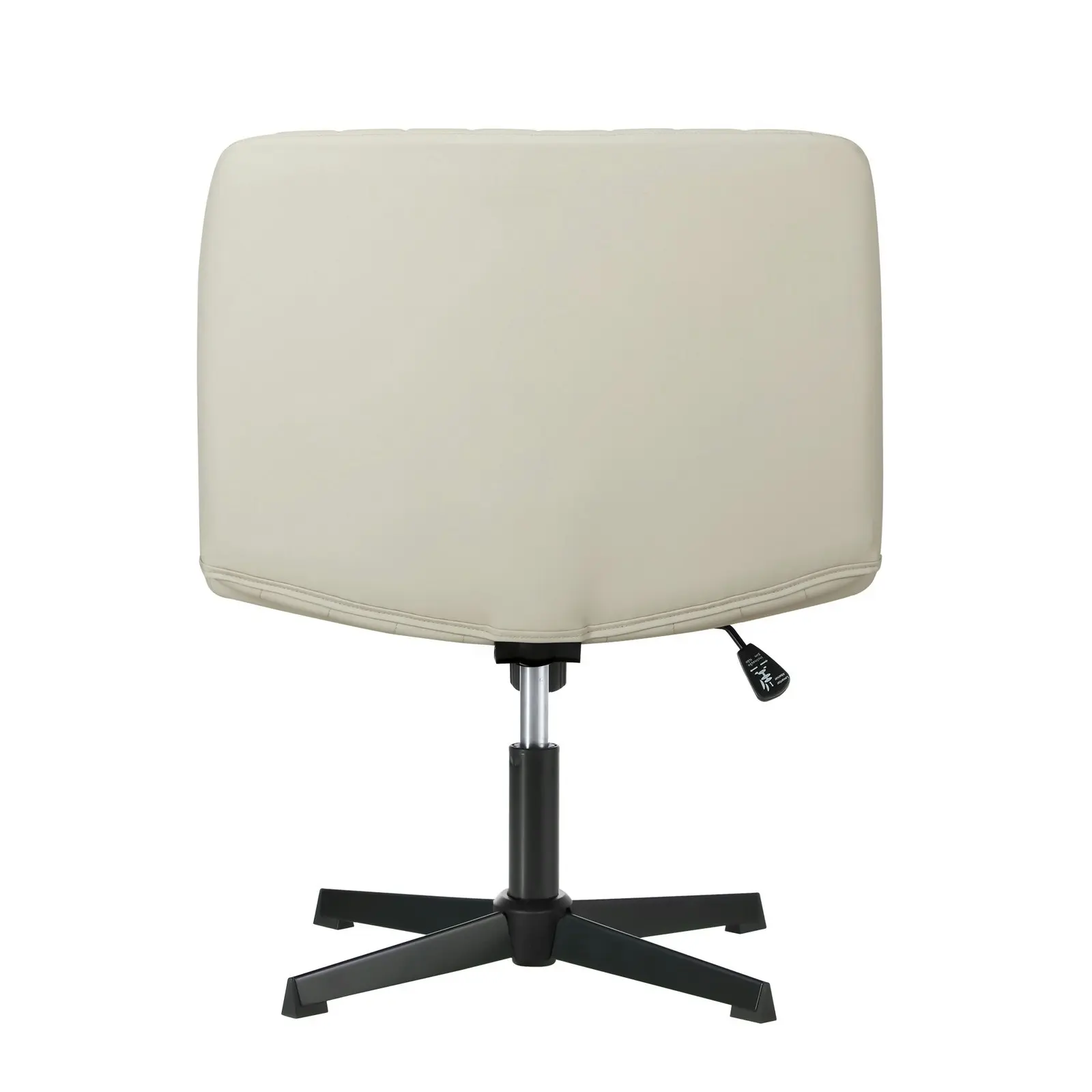 Oikiture Mid Back Armless Office Desk Chair Wide Seat PU Leather Beige