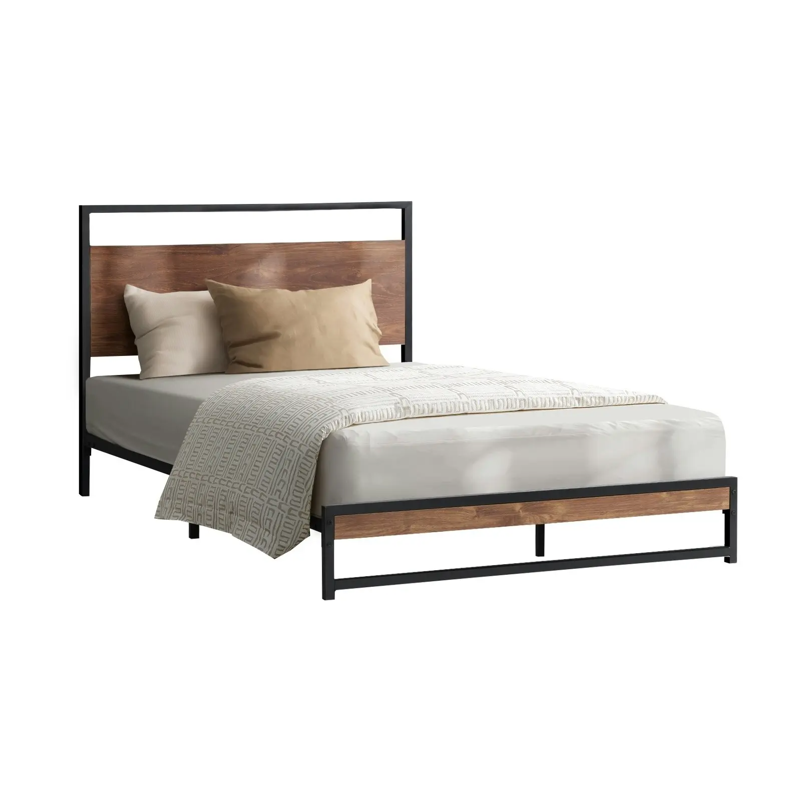 Oikiture Bed Frame Metal Bed Frame Black-Single