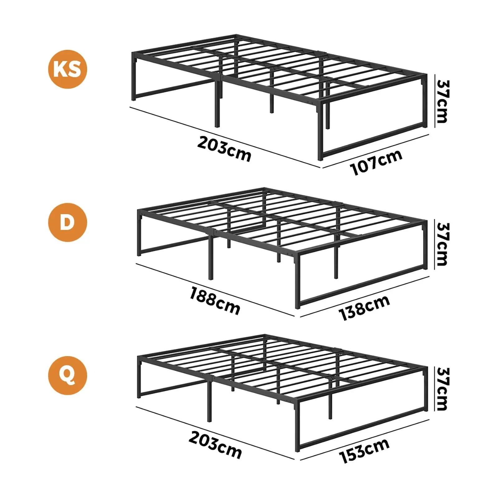 Oikiture Metal Bed Base SAM