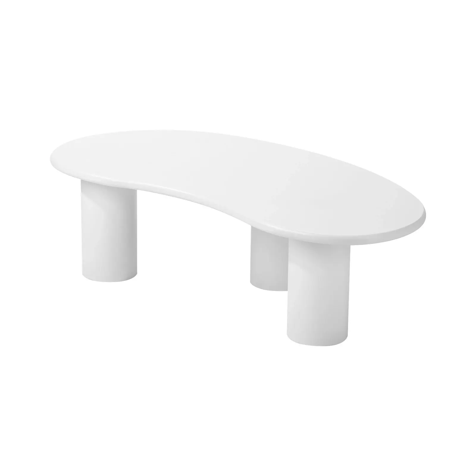 Oikiture Coffee Table Sofa Cafe Desk Side Tables Living Room Irregular White