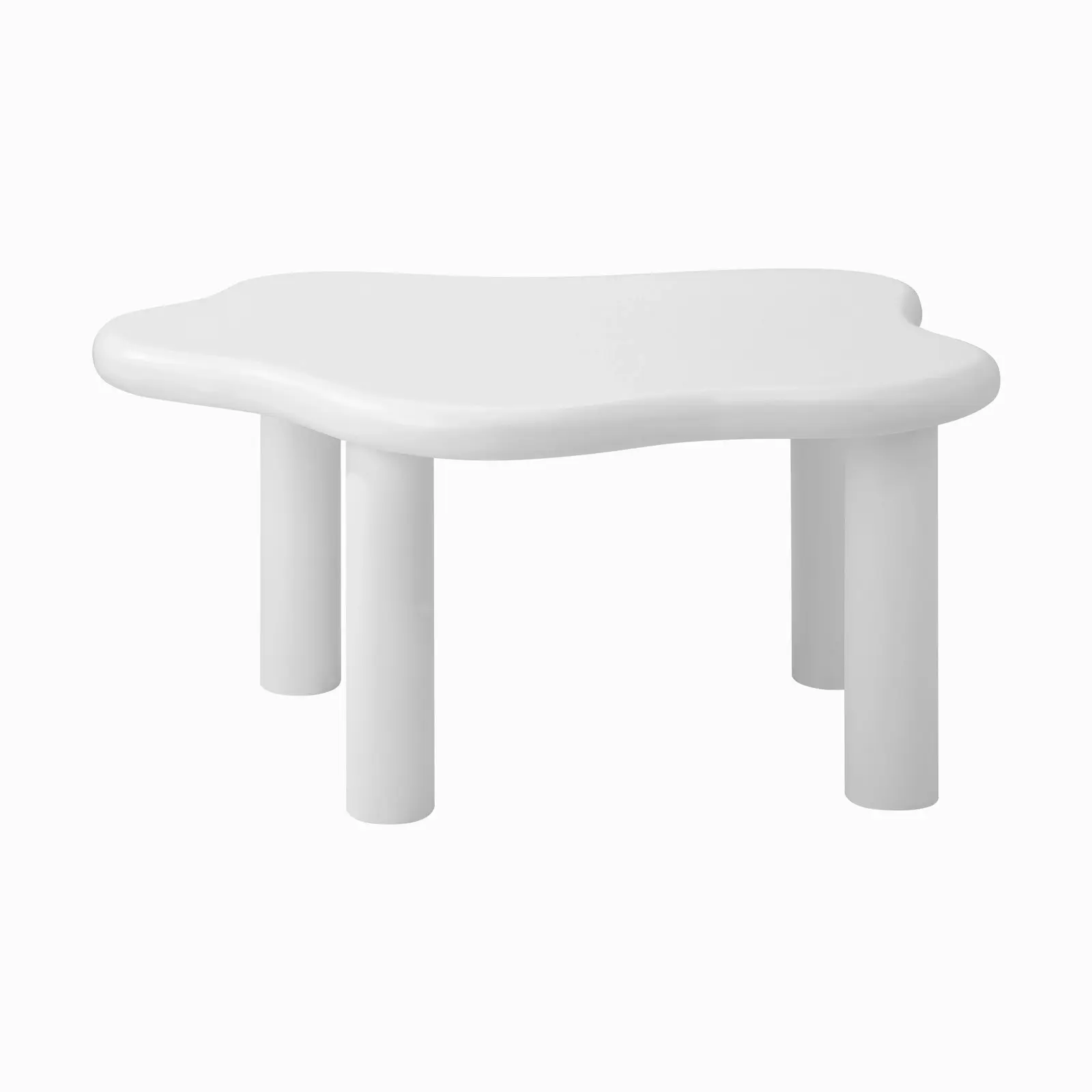 Oikiture Coffee Table Side Tables Sofa Cafe Desk Living Room White Irregular