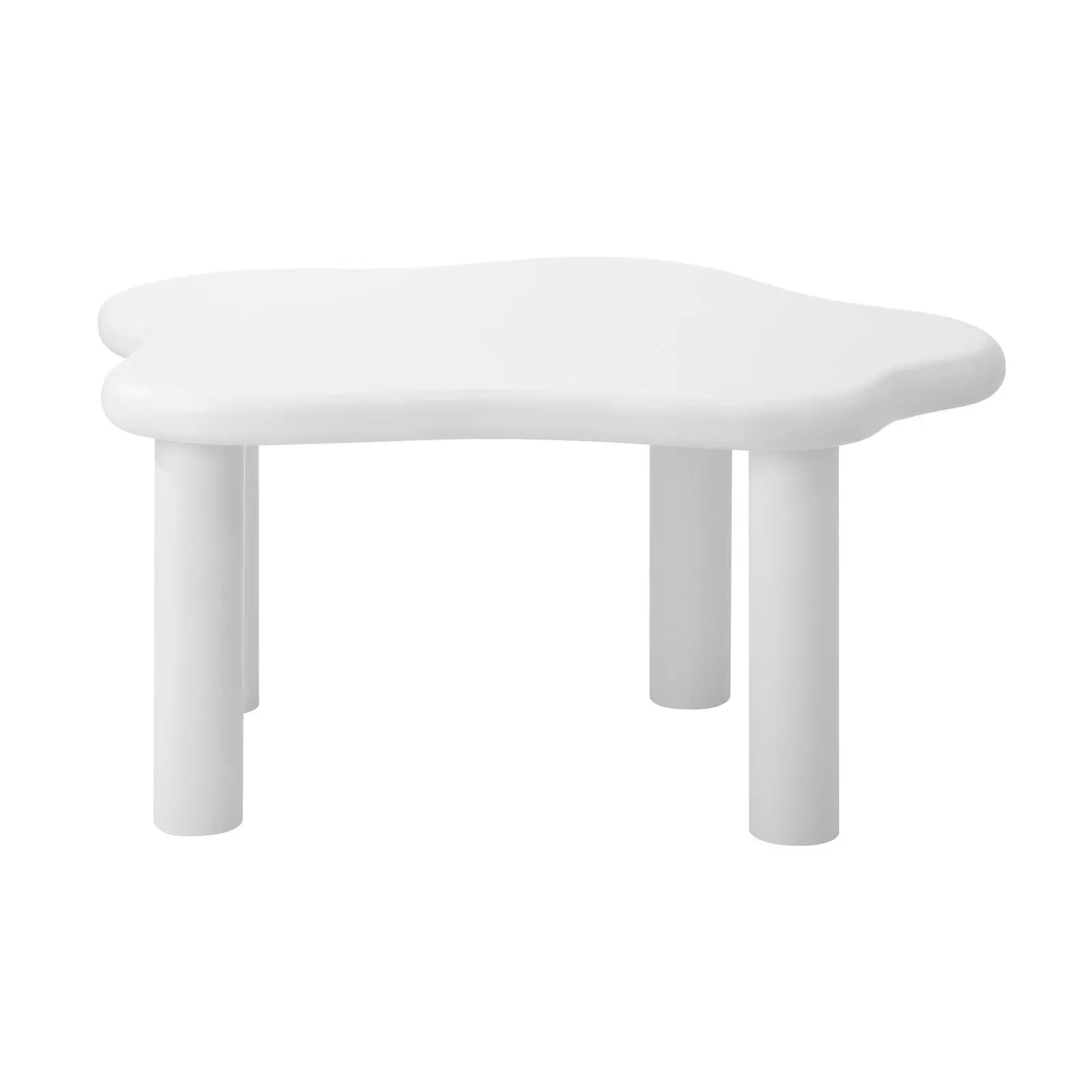 Oikiture Coffee Table Side Tables Sofa Cafe Desk Living Room White Irregular