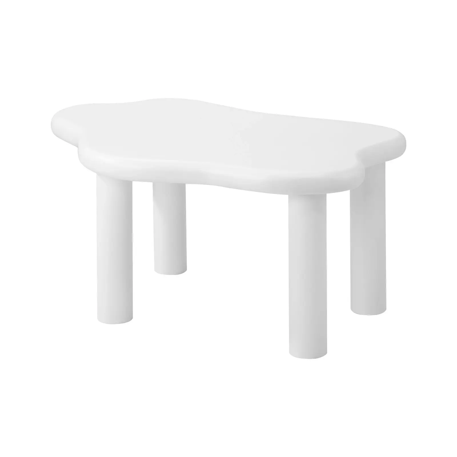 Oikiture Coffee Table Side Tables Sofa Cafe Desk Living Room White Irregular