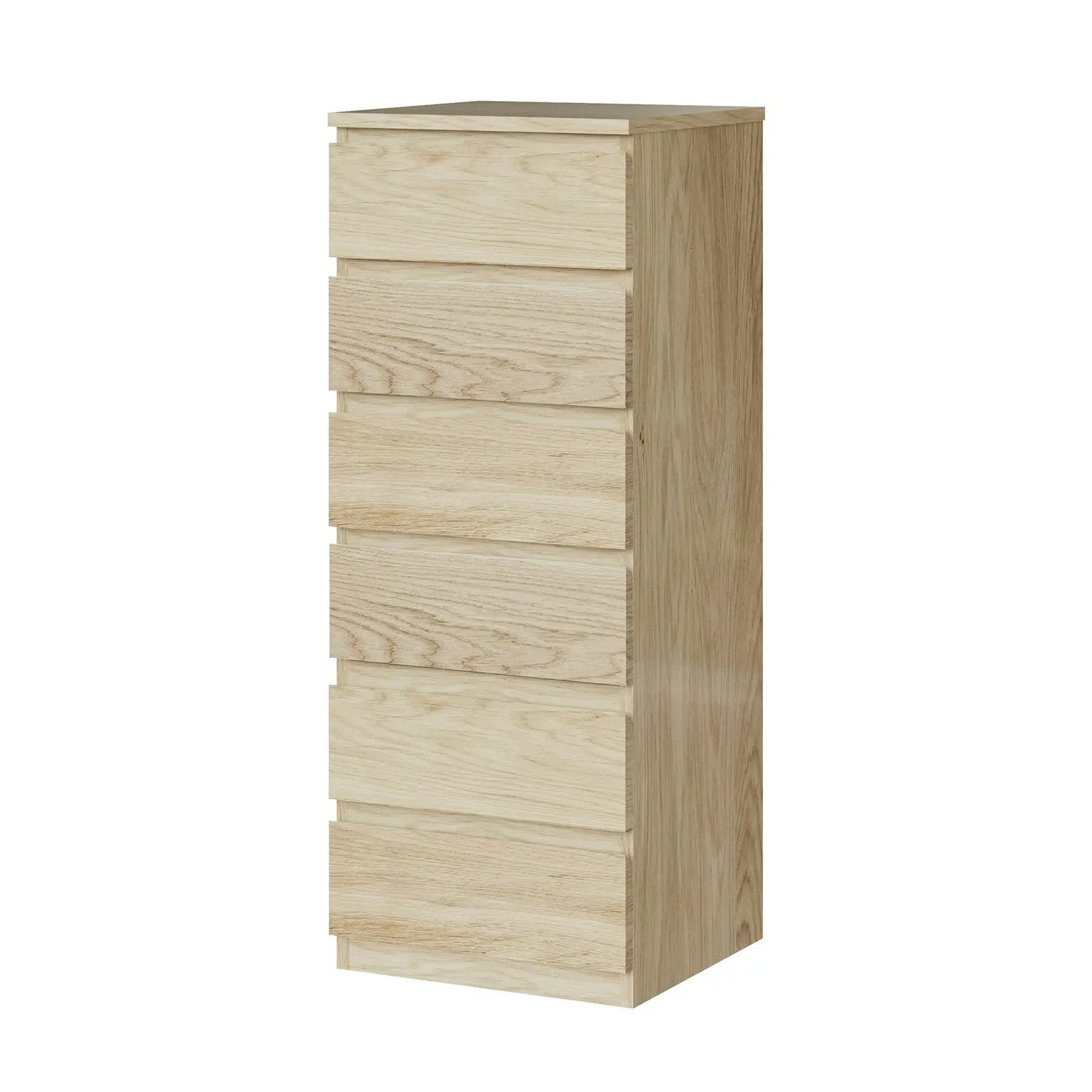 Oikiture 6 Chest of Drawers Tallboy Dresser Table Storage Cabinet Bedroom Natural