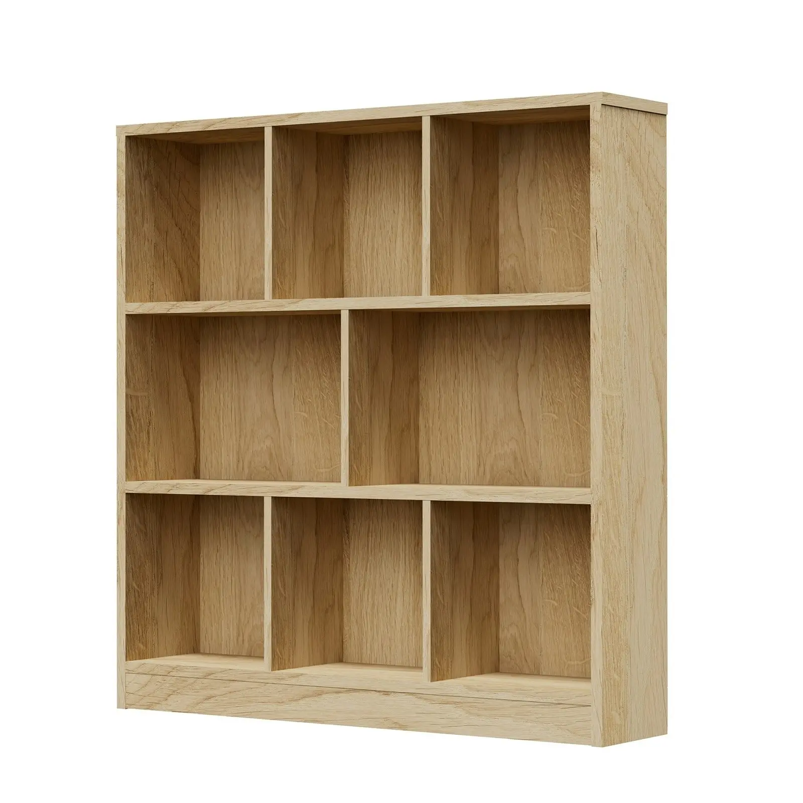 Oikiture Bookshelf Bookcase Display Shelves Unit Storage Organizer Stand Natural