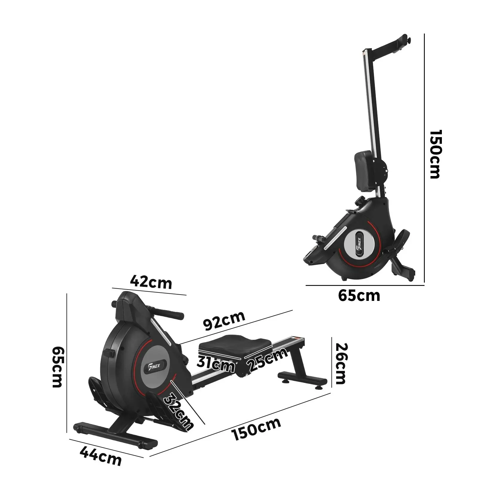 Finex Rowing Machine Rower Magnetic Resistance Exercise Cardio Equipment