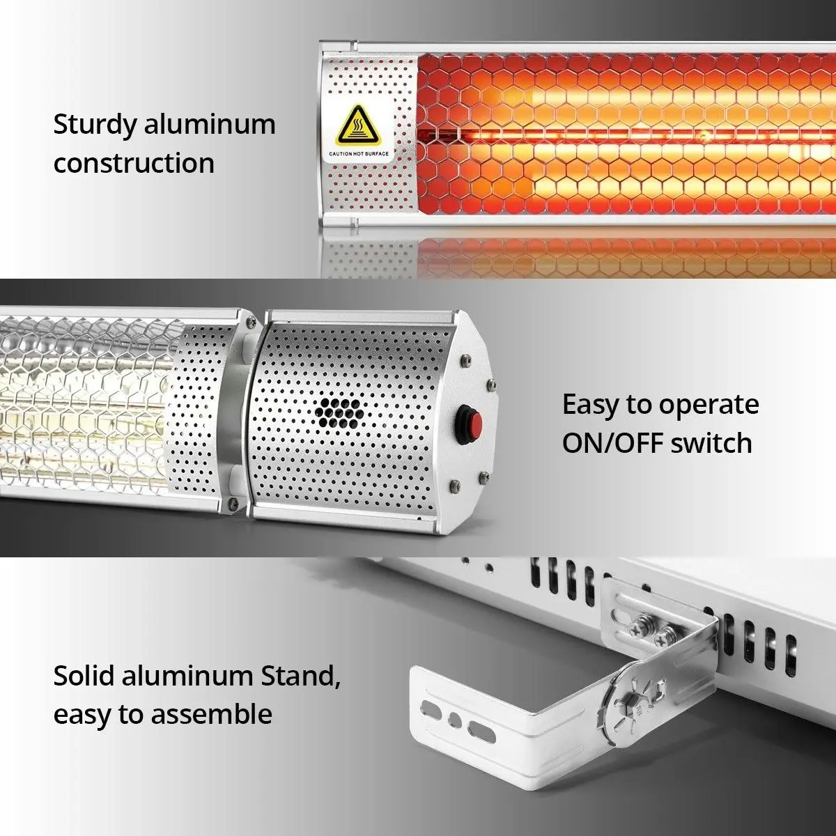 Maxkon  2000W Electric Outdoor Halogen Infrared Patio Heater Radiant Heater