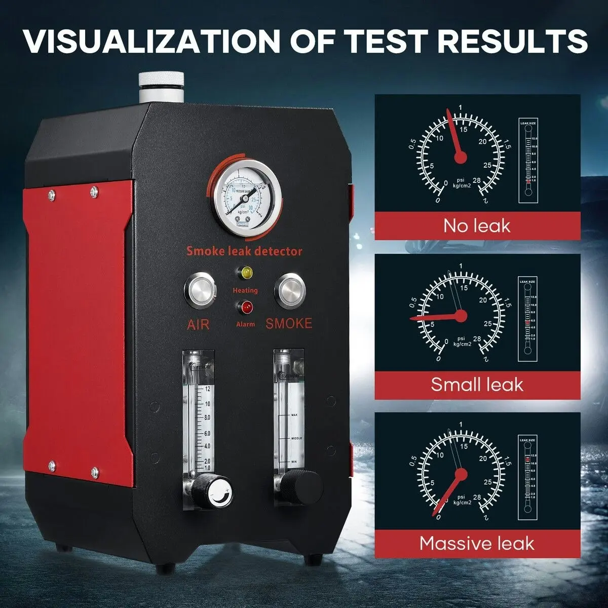 Ausway Smoke Leak Detector Machine Automotive EVAP Vacuum Leakage Diagnostic Tester Fuel Pipe System Car Vehicles Air Flowmeter