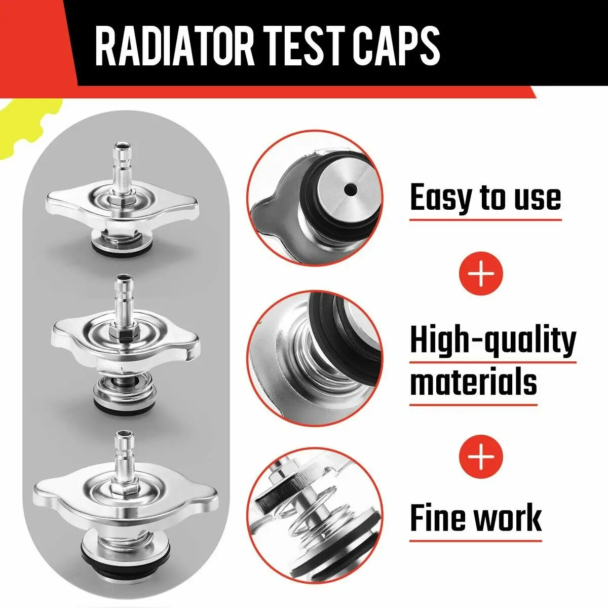 Ausway 18 Piece Radiator Pressure Tester Kit Leak Detector Universal Automotive Coolant Car Cooling System Adapter Toolbox