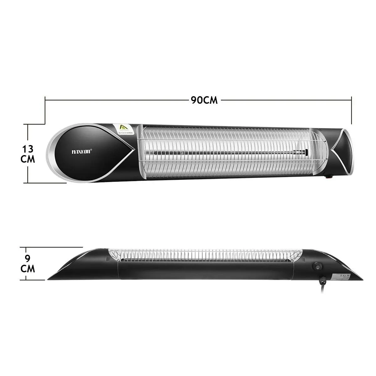 Maxkon  2000W Carbon Fibre Infrared Heater Instant Heat Electric Patio Outdoor Strip Heater