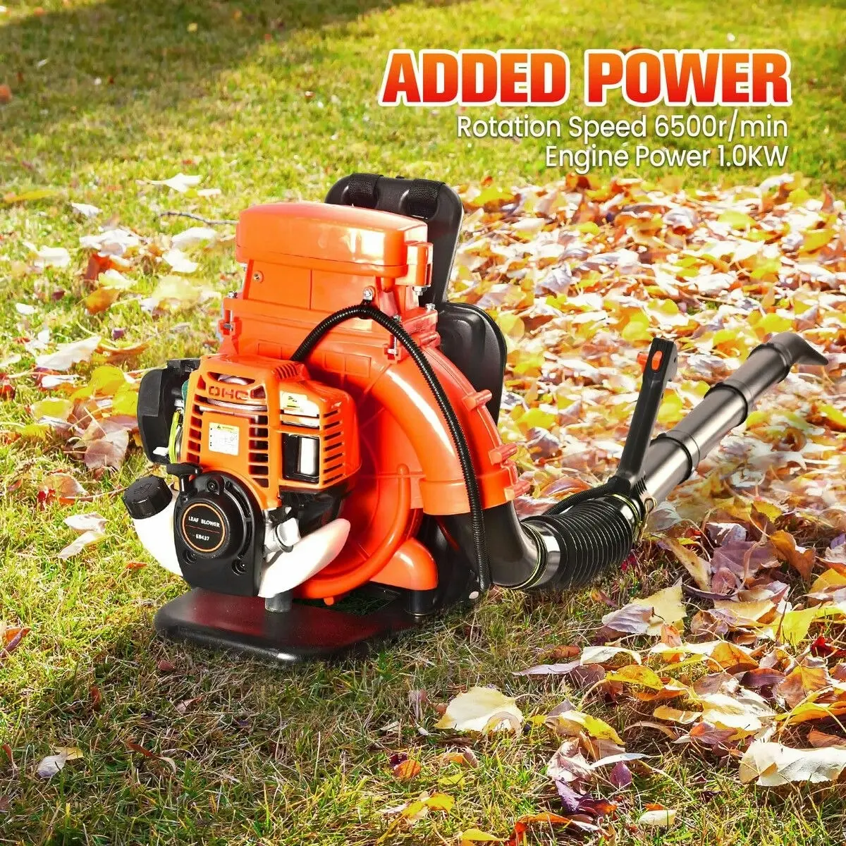 Ausway Petrol Leaf Blower Backpack 4 Stroke 38CC Cordless Grass Garden Lawn Yard Dust Debris Blowing Machine