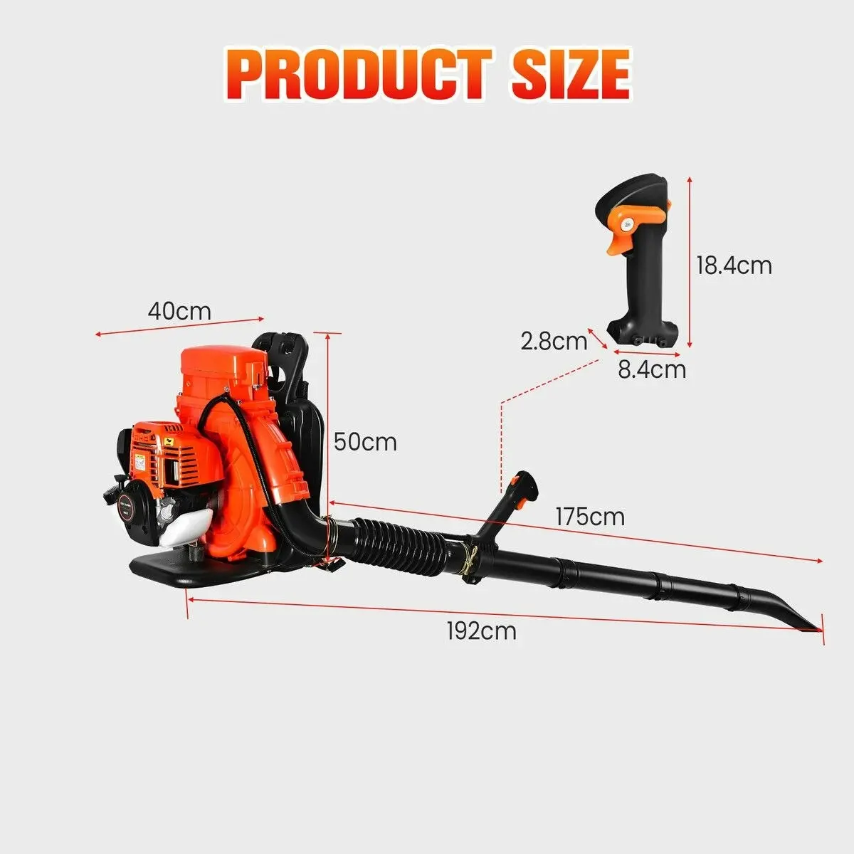 Ausway Petrol Leaf Blower Backpack 4 Stroke 38CC Cordless Grass Garden Lawn Yard Dust Debris Blowing Machine