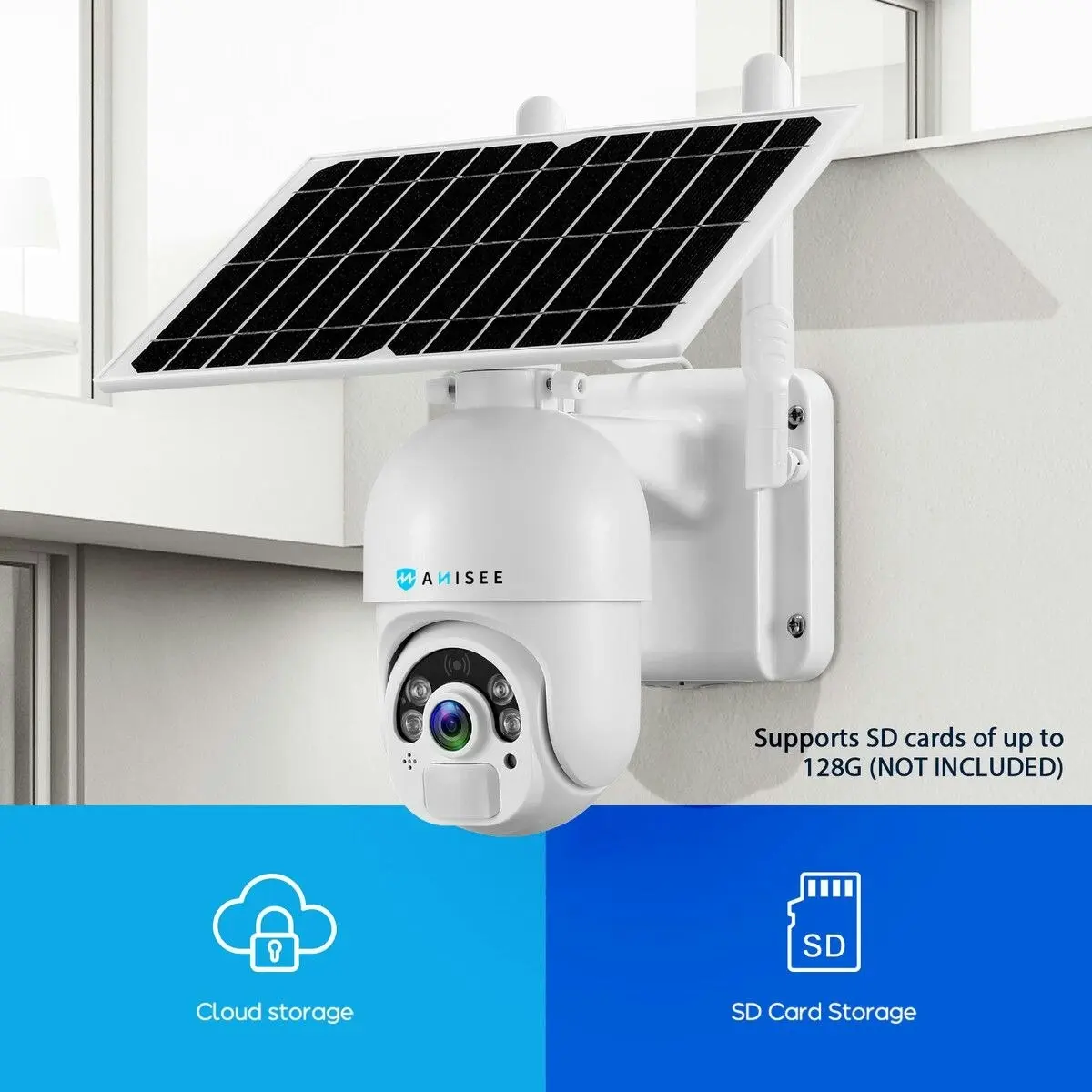 Ausway 4G LTE Security Camera Home House CCTV Wireless Solar WiFi Surveillance System Outdoor PTZ SIM Card Batteries