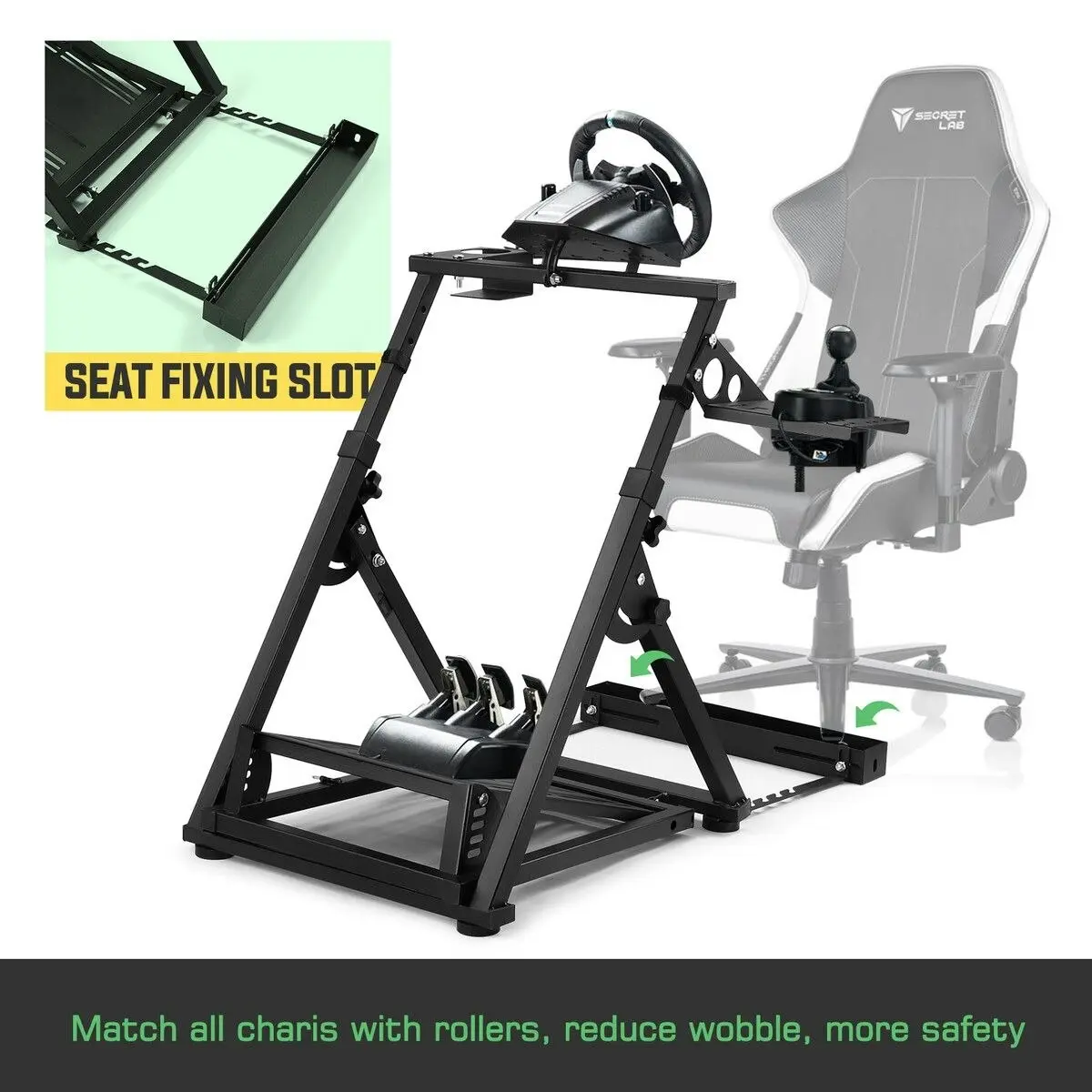 Ausway Racing Simulator Wheel Stand Flight Upgraded Sim Cockpit Foldable Gaming Steering Accessories  Logitech Thrustmaster