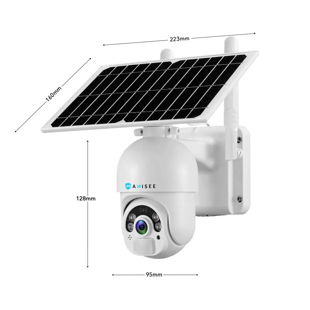 Ausway 4G LTE Security Camerax4 Home House CCTV Spy Wireless Solar WiFi Surveillance System Outdoor PTZ SIM Card Batteries