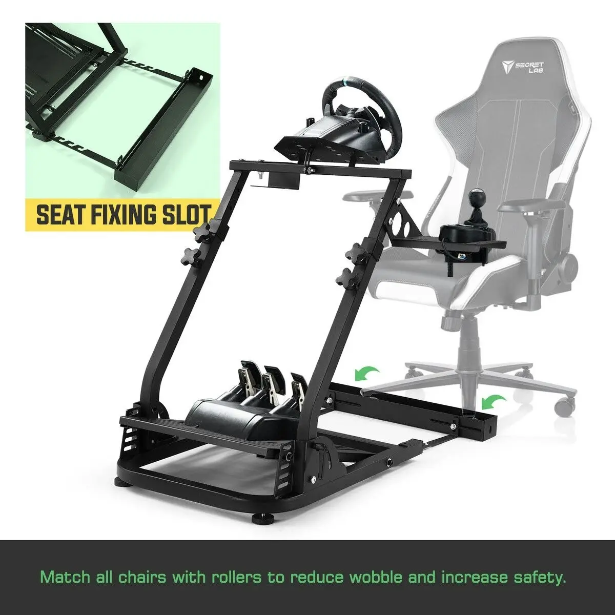 Ausway Racing Simulator Wheel Stand Upgraded Flight Sim Cockpit Foldable Gaming Steering Accessories  Logitech Thrustmaster