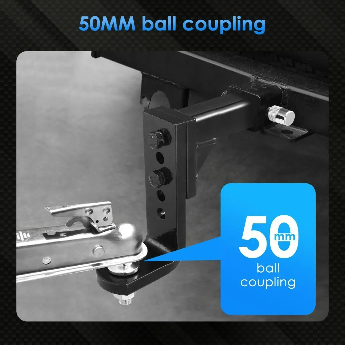 Ausway Adjustable Tow Bar Heavy Duty Car Caravan Vehicle Boat Drop Towing Ball Mount Tongue Trailer Hitch Receiver 4000kg 4WD