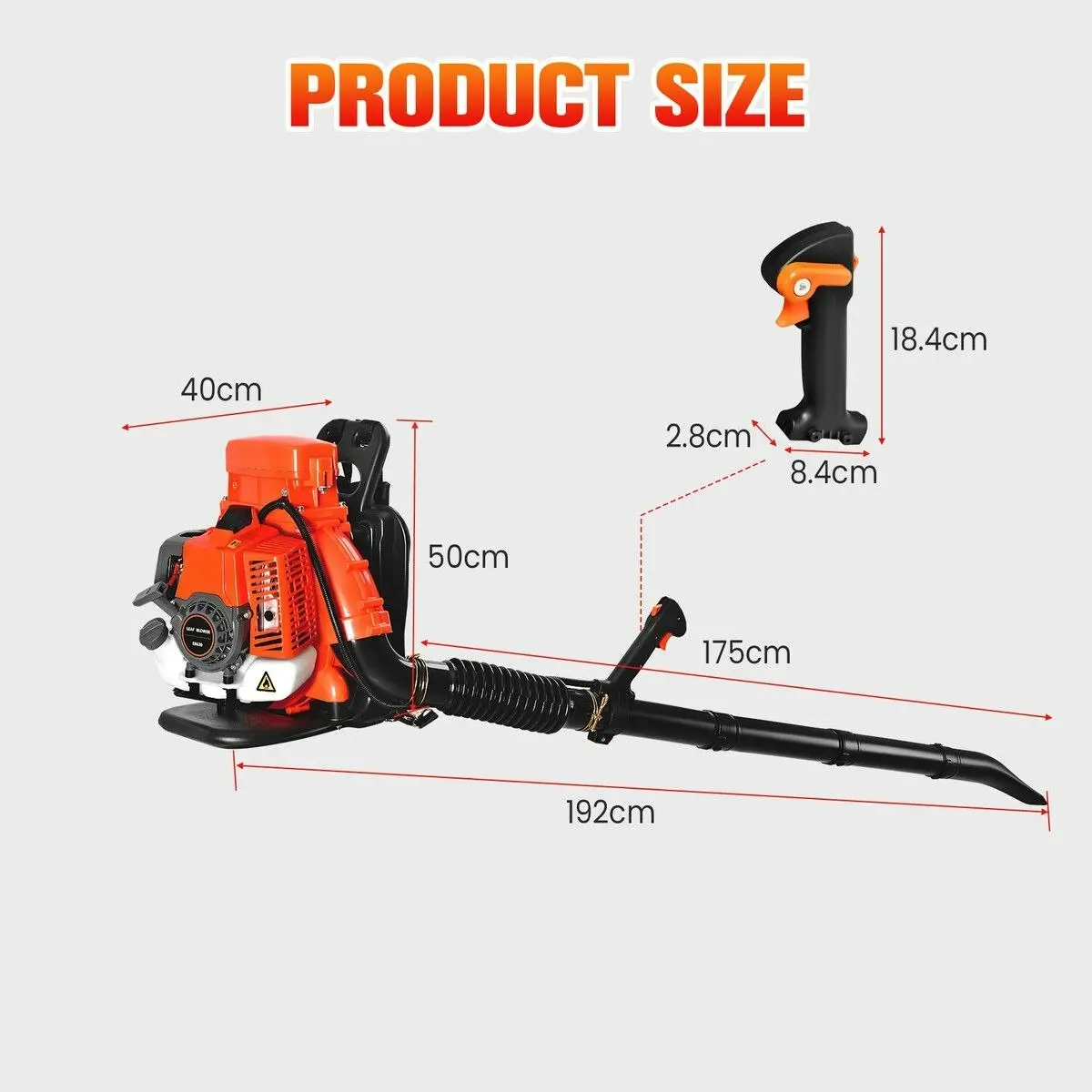 Ausway Petrol Leaf Blower Backpack 2 Stroke 65CC Single Cylinder Cordless Garden Lawn Yard Snow Dust Sand Blowing Machine