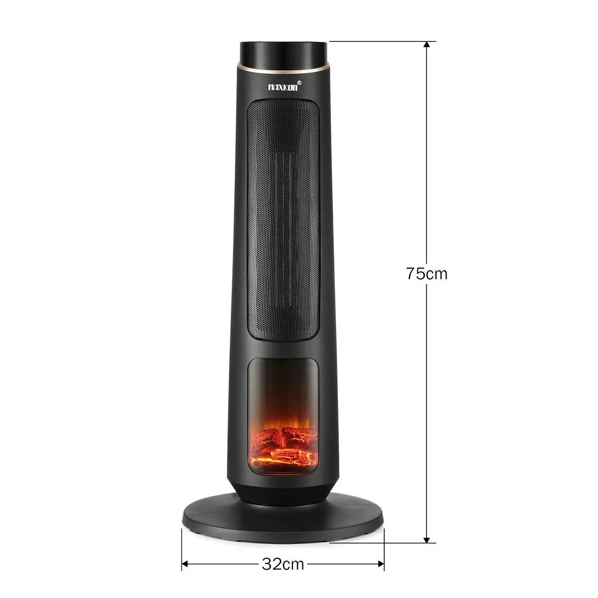 Maxkon 2000W Electric Heater Space Tower Room Indoor Energy Efficient Portable Fireplace Instant Oscillating Warmer Cooling Fan Remote