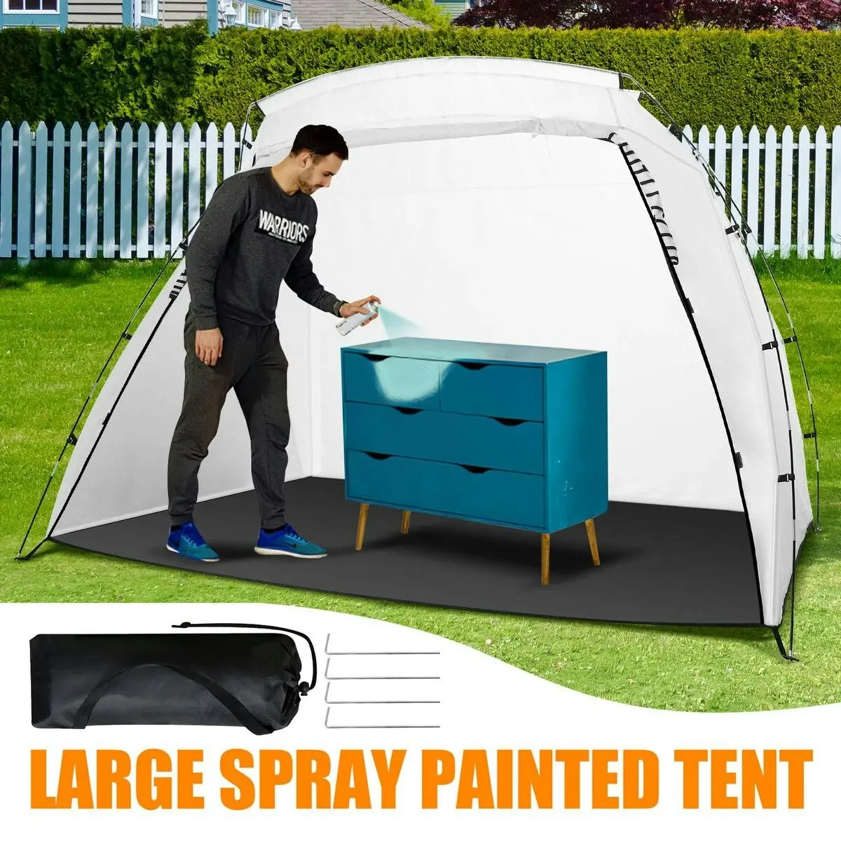 Ausway Spray Paint Tent Shelter Portable Mobile Booth DIY Painting Outdoor Enclosure White 259 x 183 x 168 cm